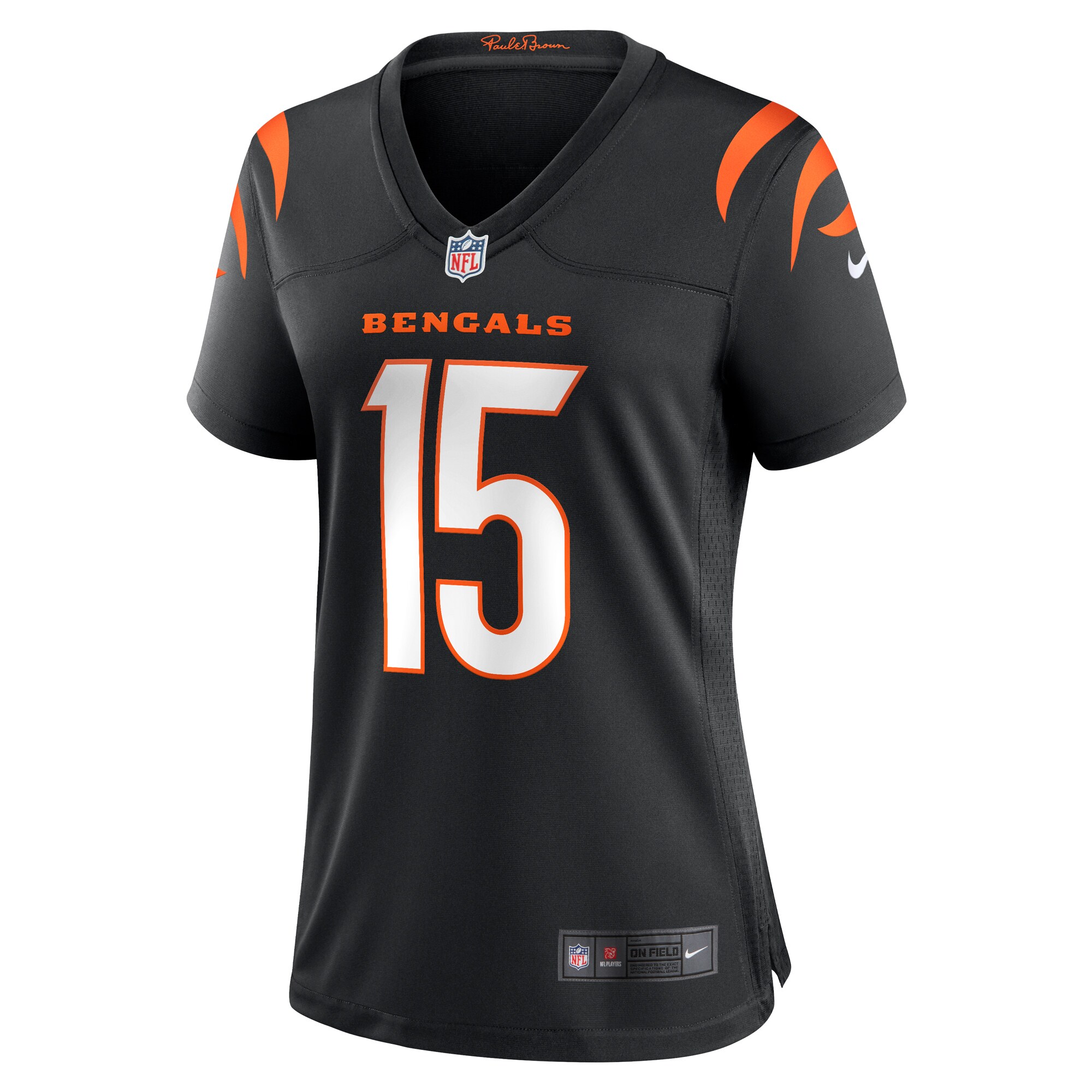 Alternative view of Women's Cincinnati Bengals Charlie Jones Black Team Game Jersey JS7434 nicesnker