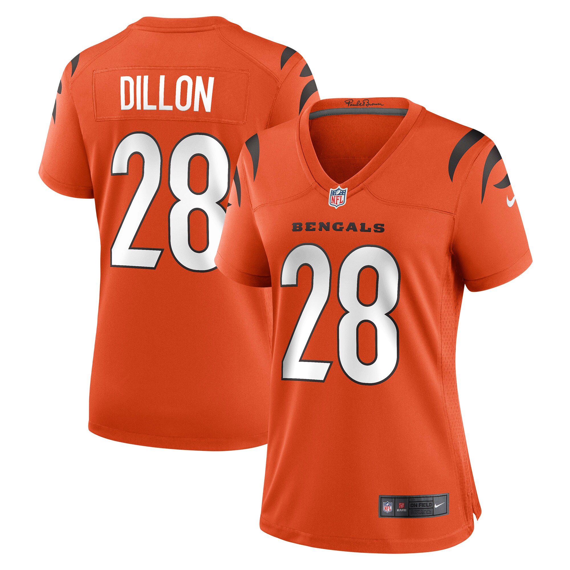Women's Cincinnati Bengals Corey Dillon Orange Retired Game Jersey JS5399 nicesnker