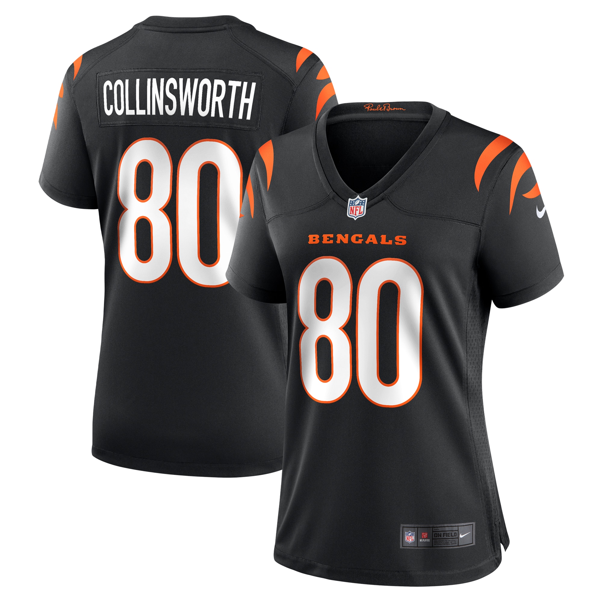 Women's Cincinnati Bengals Cris Collinsworth Black Team Retired Player Game Jersey JS9372 nicesnker