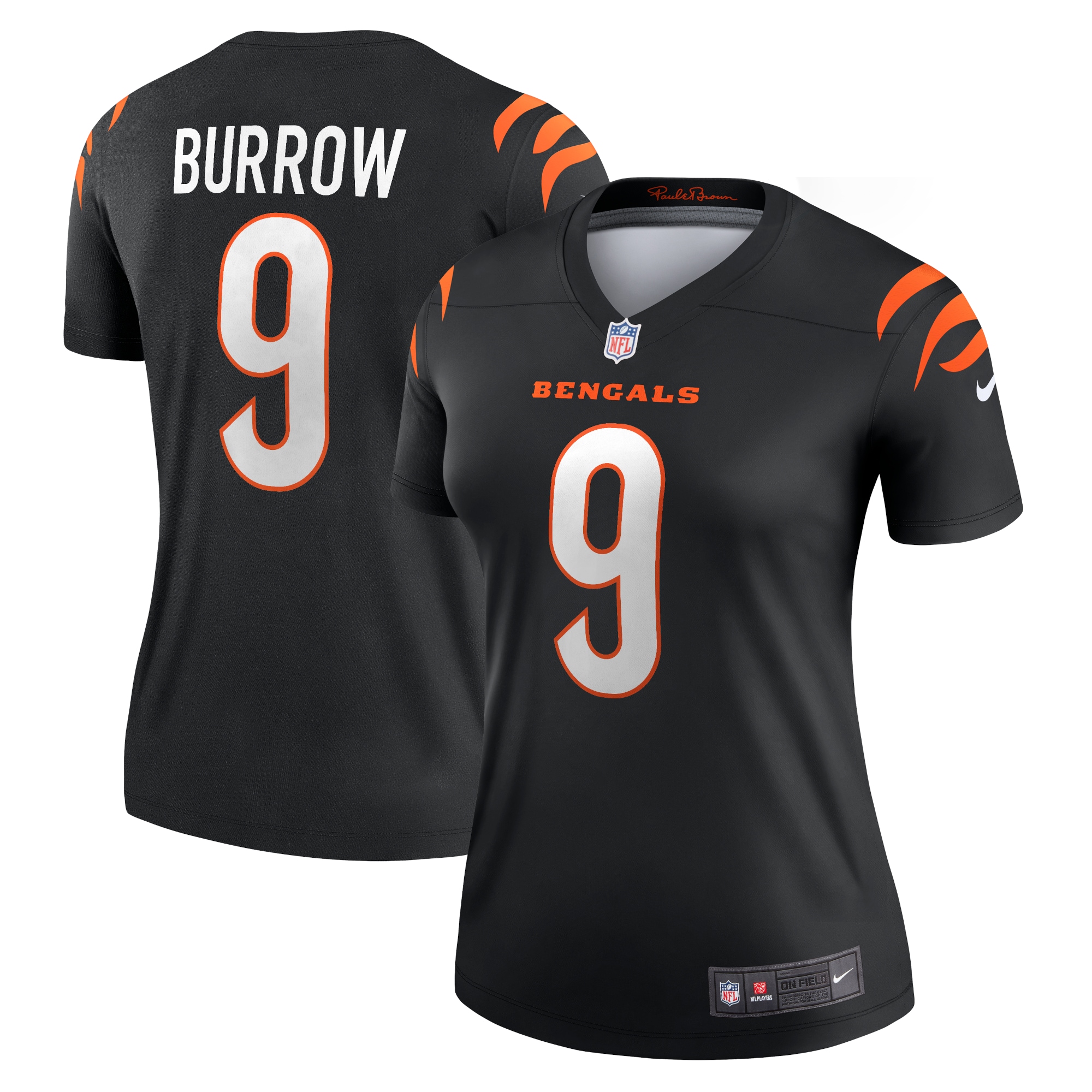 Women's Cincinnati Bengals Joe Burrow Black Legend Player Performance Top JS8691 nicesnker