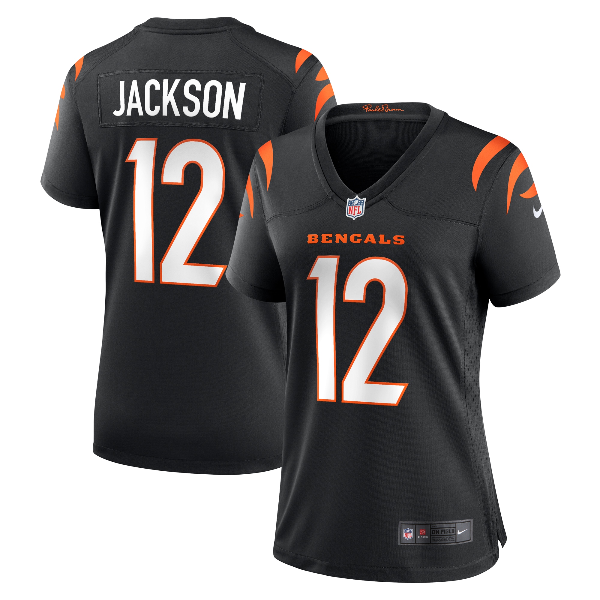 Women's Cincinnati Bengals Shedrick Jackson Black Team Game Jersey JS2296 nicesnker