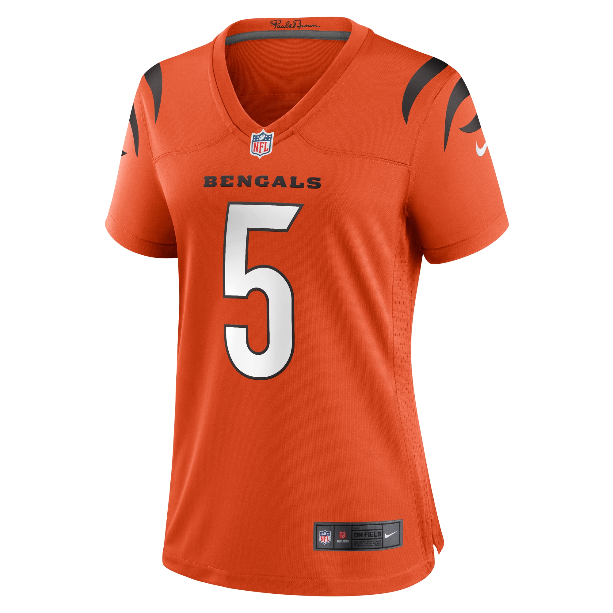 Alternative view of Women's Cincinnati Bengals Tee Higgins Orange Alternate Game Player Jersey JS9729 nicesnker