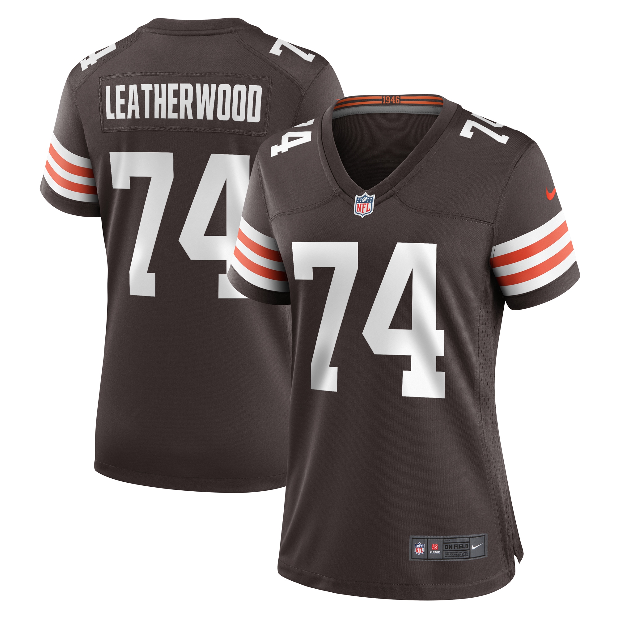 Women's Cleveland Browns Alex Leatherwood Brown Team Game Jersey JS8388 nicesnker