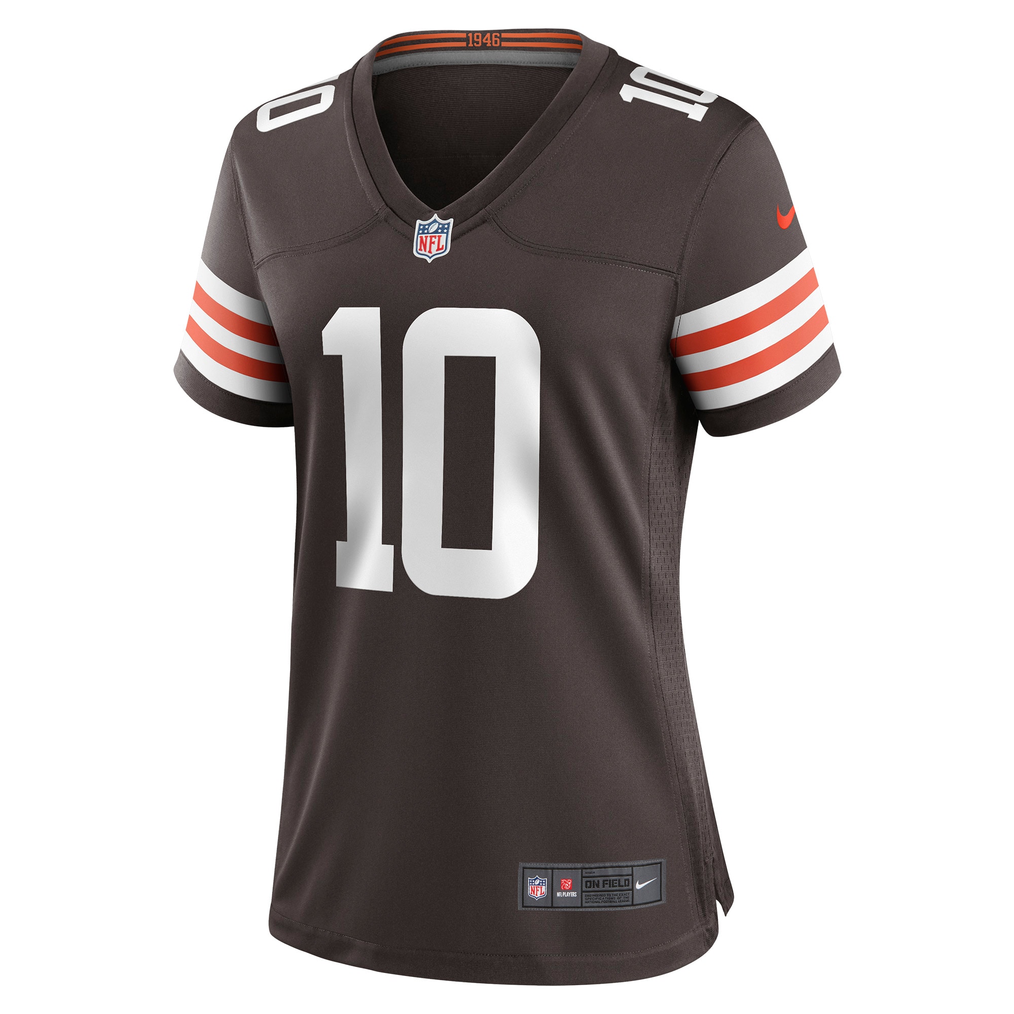 Alternative view of Women's Cleveland Browns Anthony Schwartz Brown Game Jersey JS7448 nicesnker