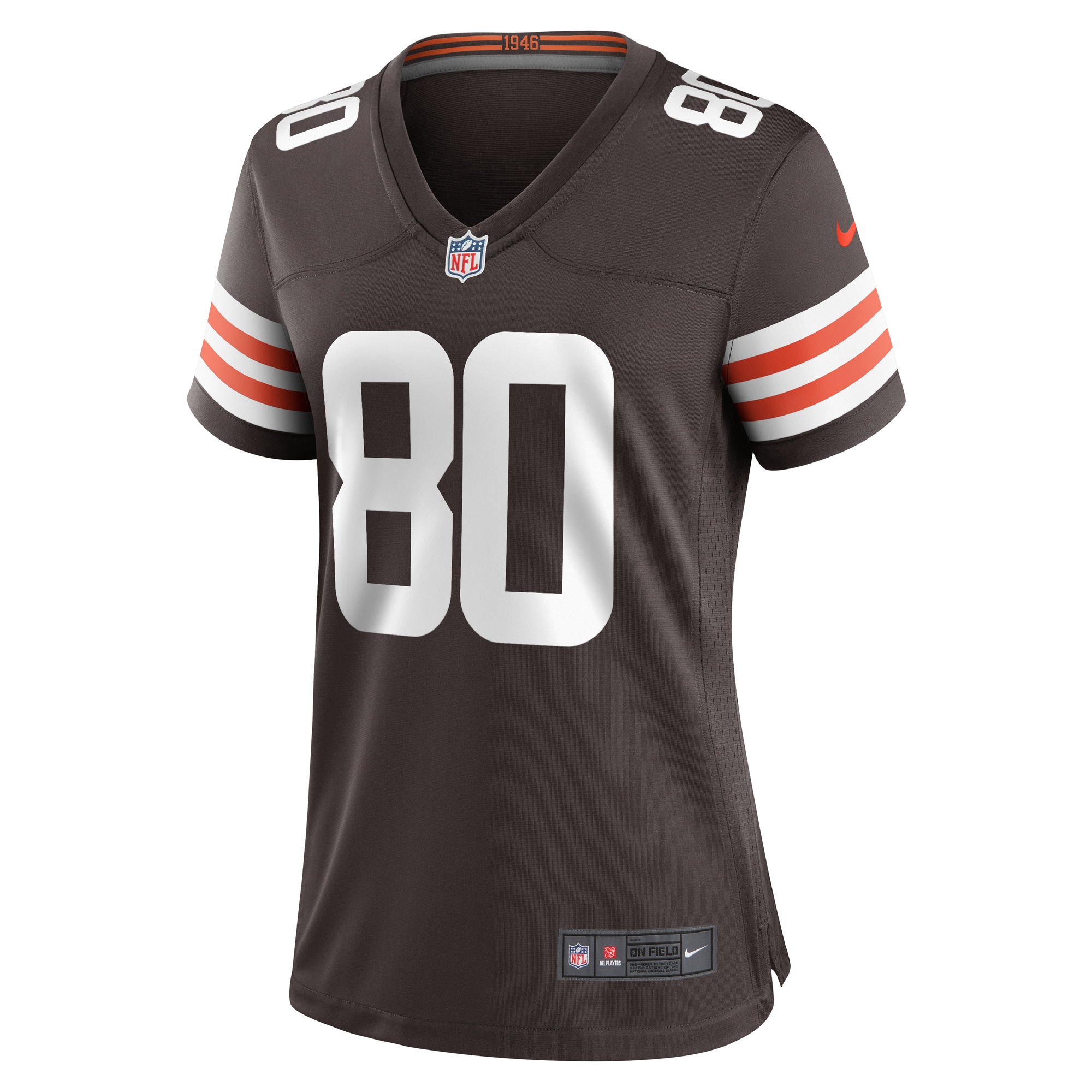 Alternative view of Women's Cleveland Browns Austin Watkins Jr. Brown Team Game Jersey JS3034 nicesnker