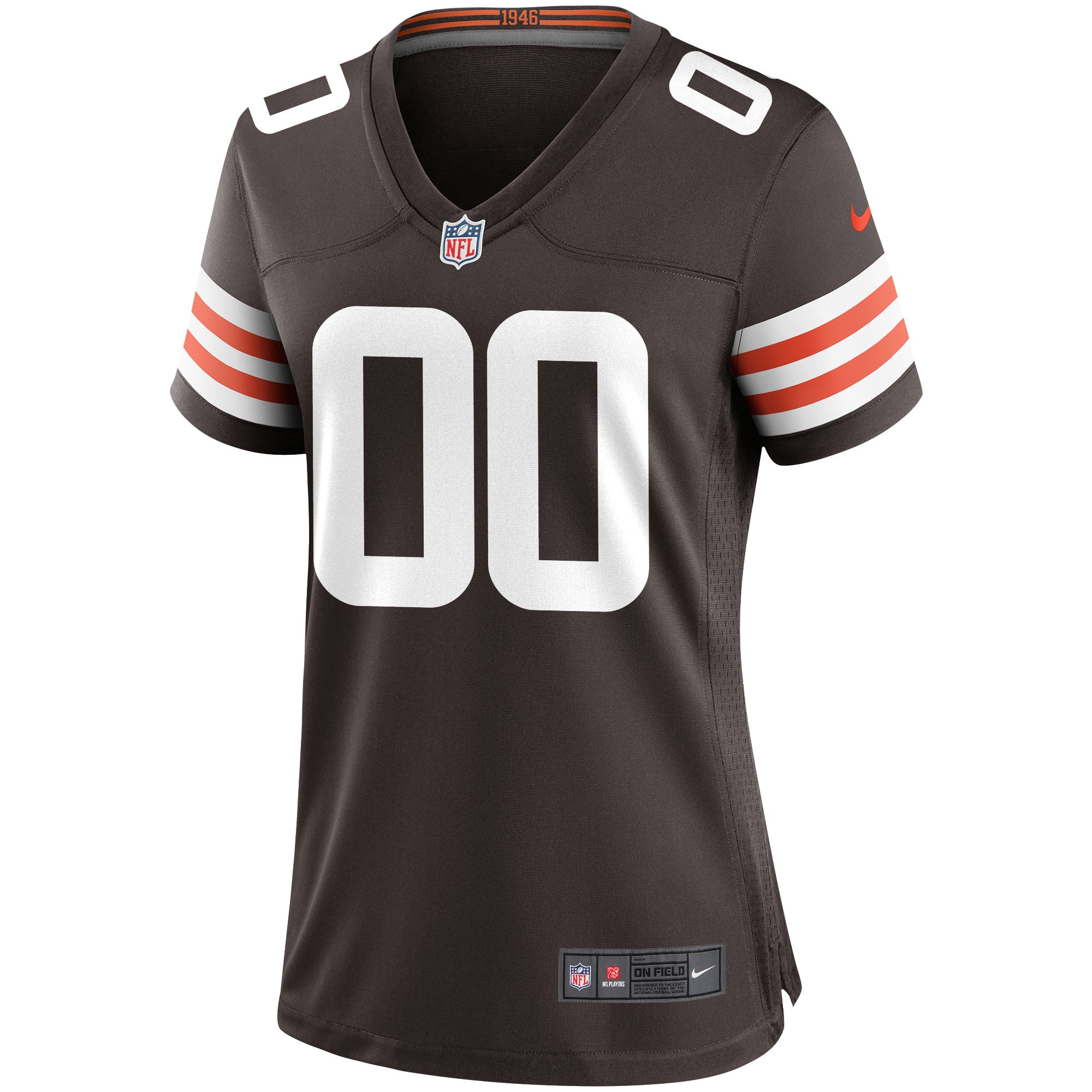 Alternative view of Women's Cleveland Browns Brown Custom Game Jersey JS4836 nicesnker