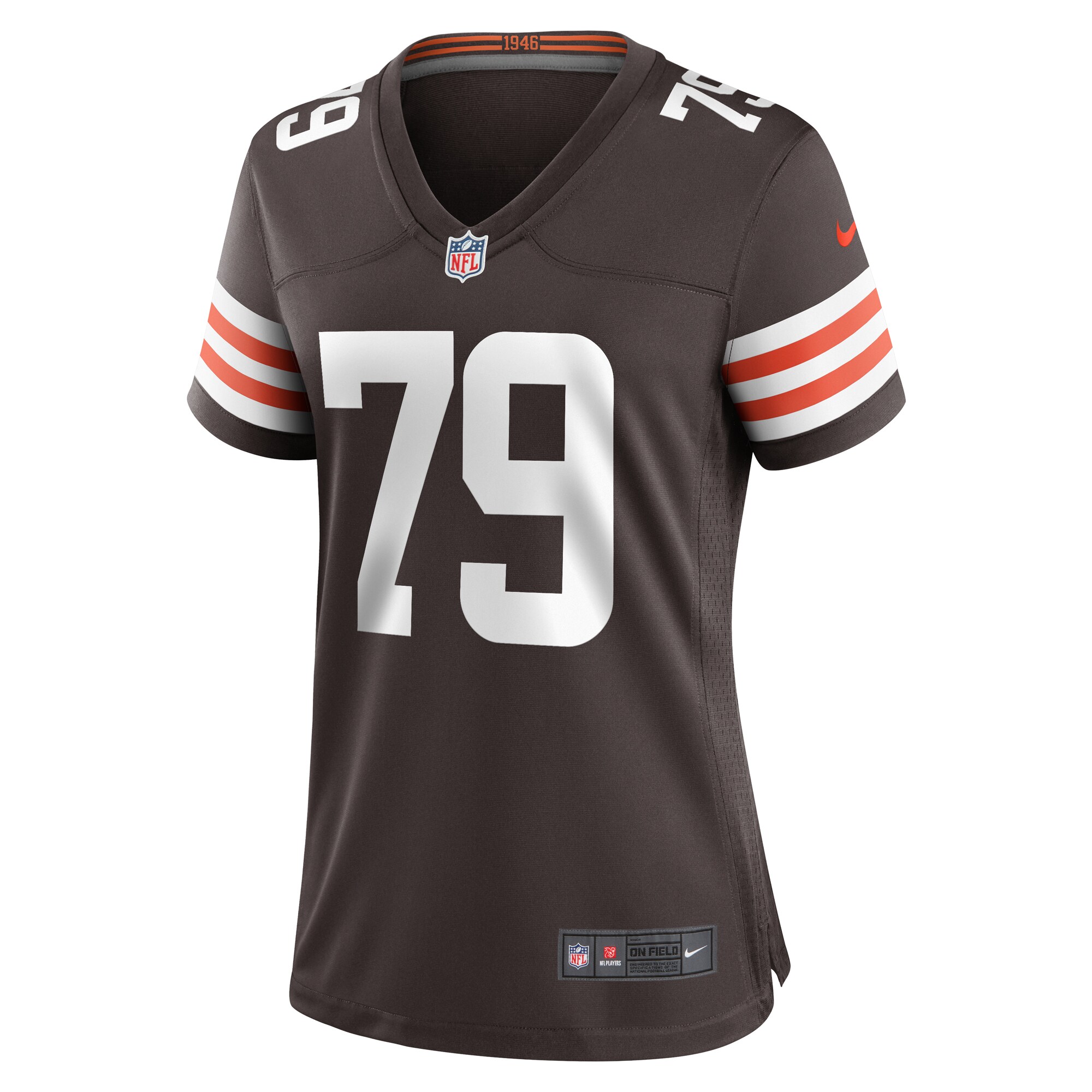Alternative view of Women's Cleveland Browns Dawand Jones Brown Team Game Jersey JS4319 nicesnker
