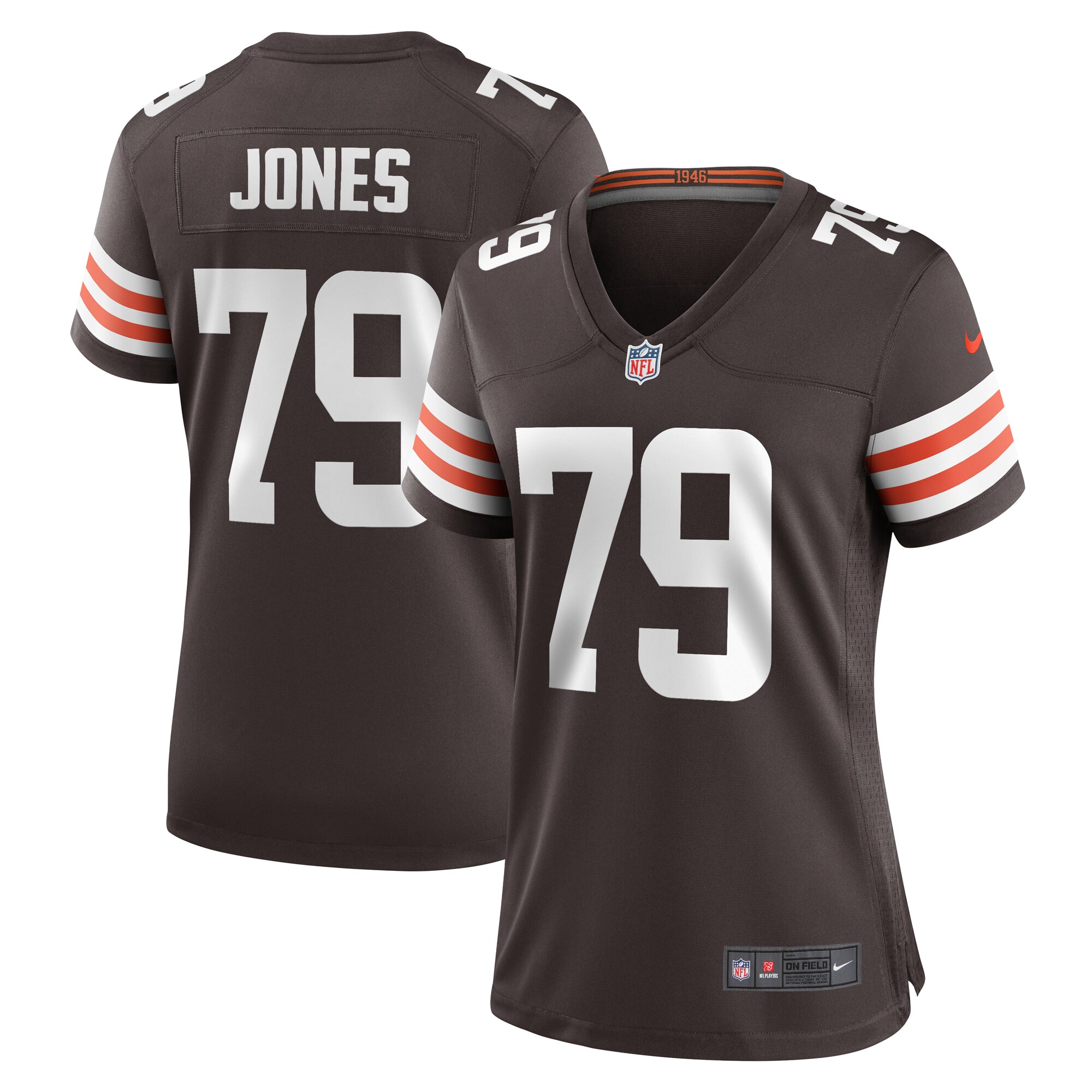 Women's Cleveland Browns Dawand Jones Brown Team Game Jersey JS4319 nicesnker