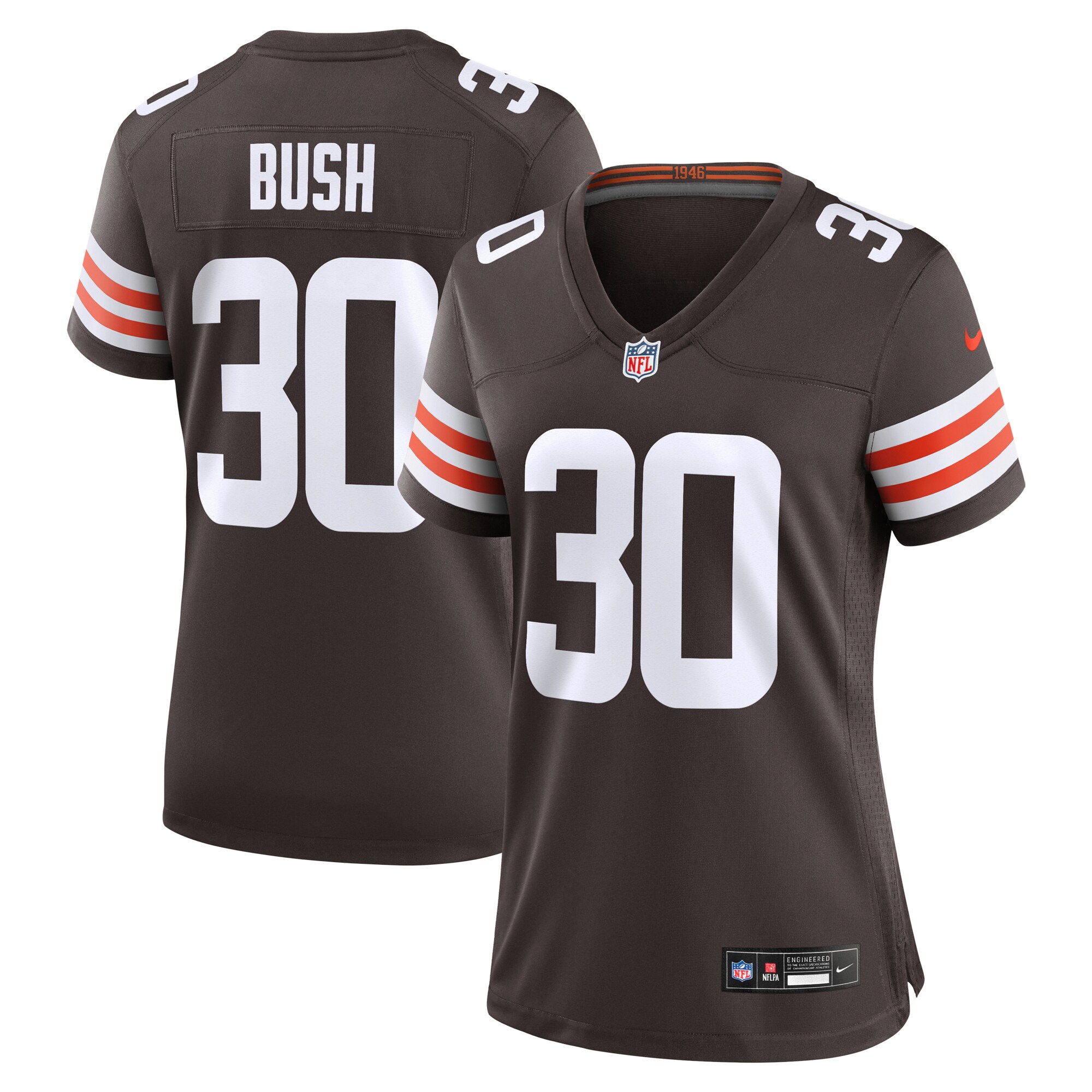 Women's Cleveland Browns Devin Bush Brown Game Jersey JS5252 nicesnker