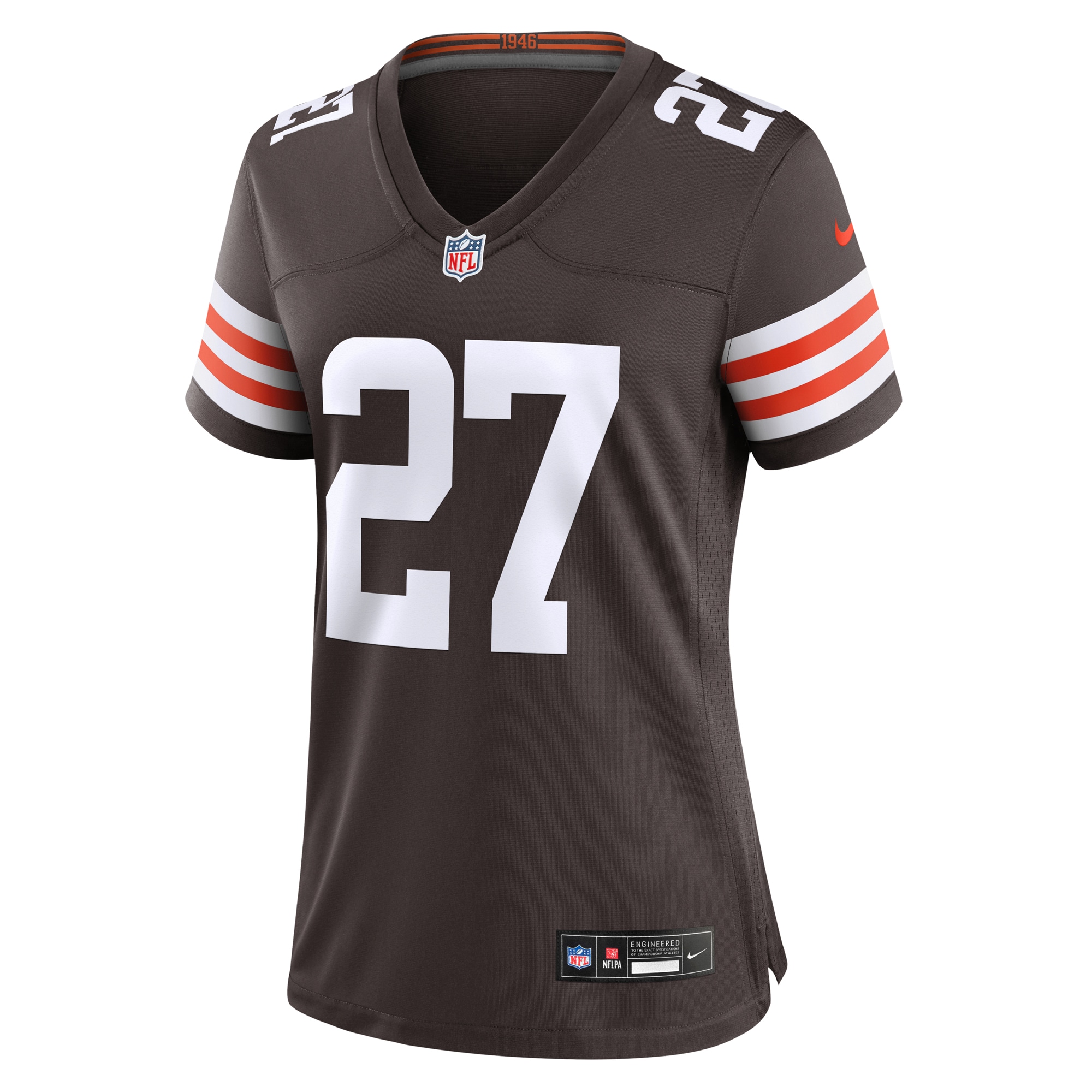 Alternative view of Women's Cleveland Browns D'Onta Foreman Brown Game Jersey JS8636 nicesnker