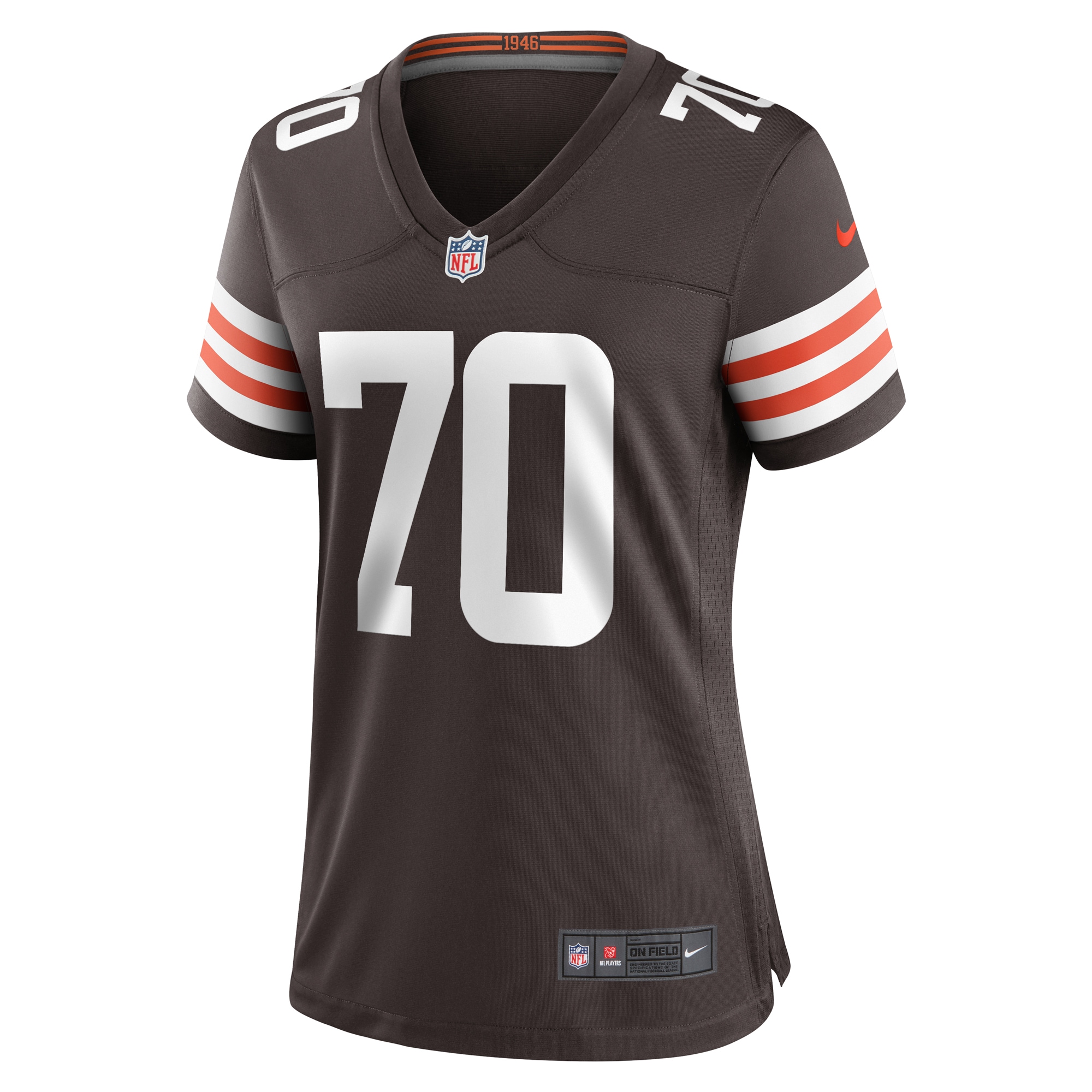 Alternative view of Women's Cleveland Browns Drew Forbes Brown Team Game Jersey JS9460 nicesnker