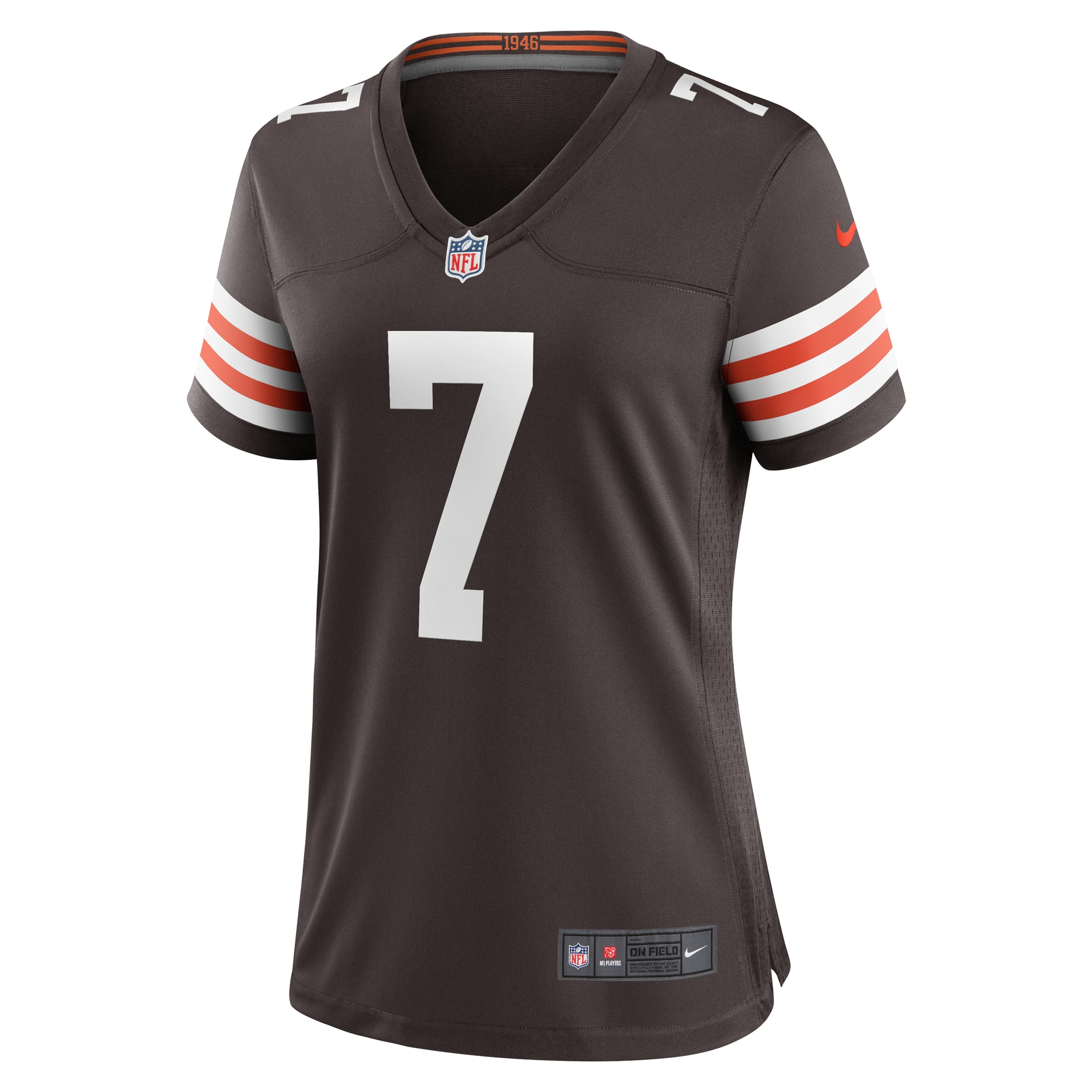Alternative view of Women's Cleveland Browns Dustin Hopkins Brown Team Game Jersey JS1630 nicesnker