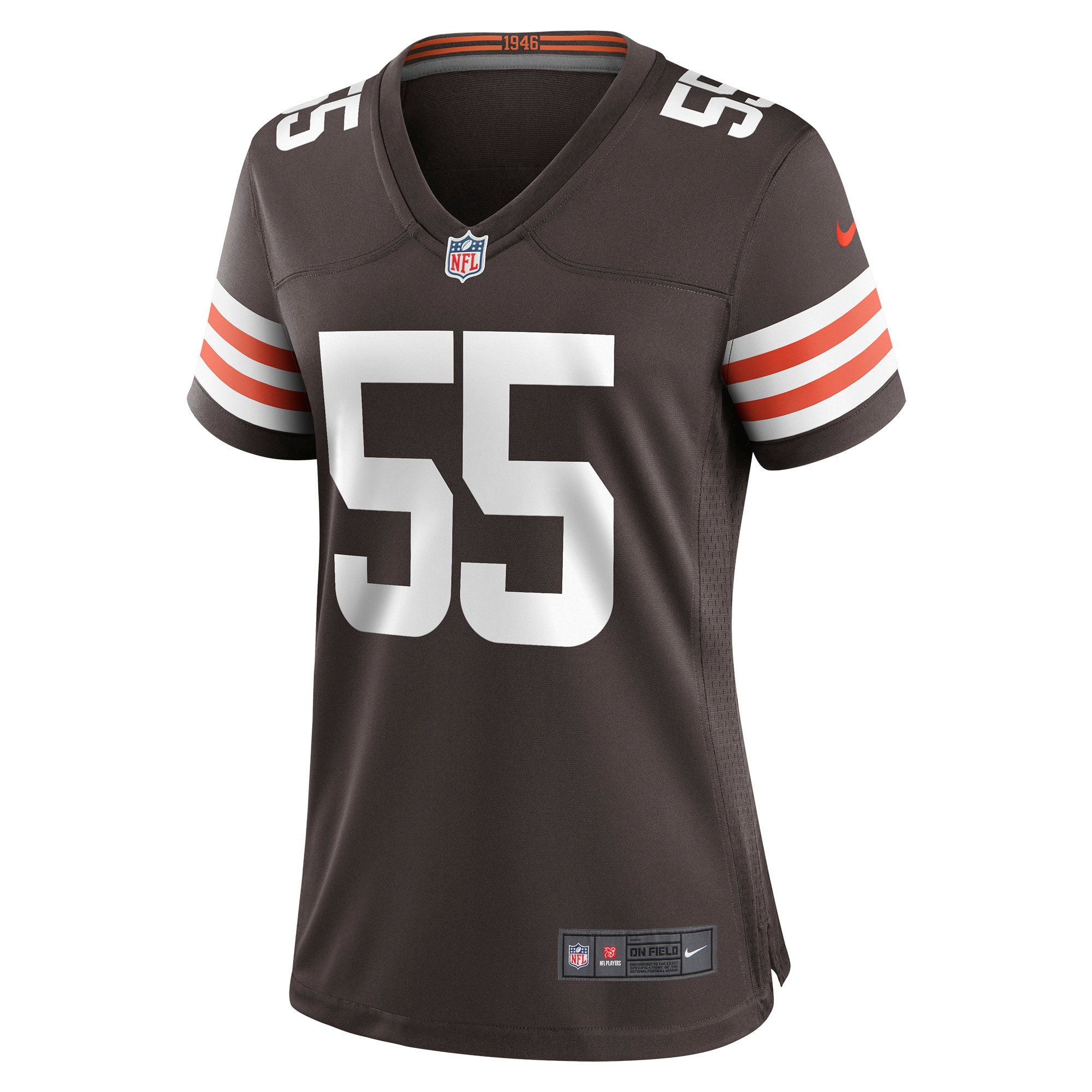 Alternative view of Women's Cleveland Browns Ethan Pocic Brown Game Jersey JS5525 nicesnker