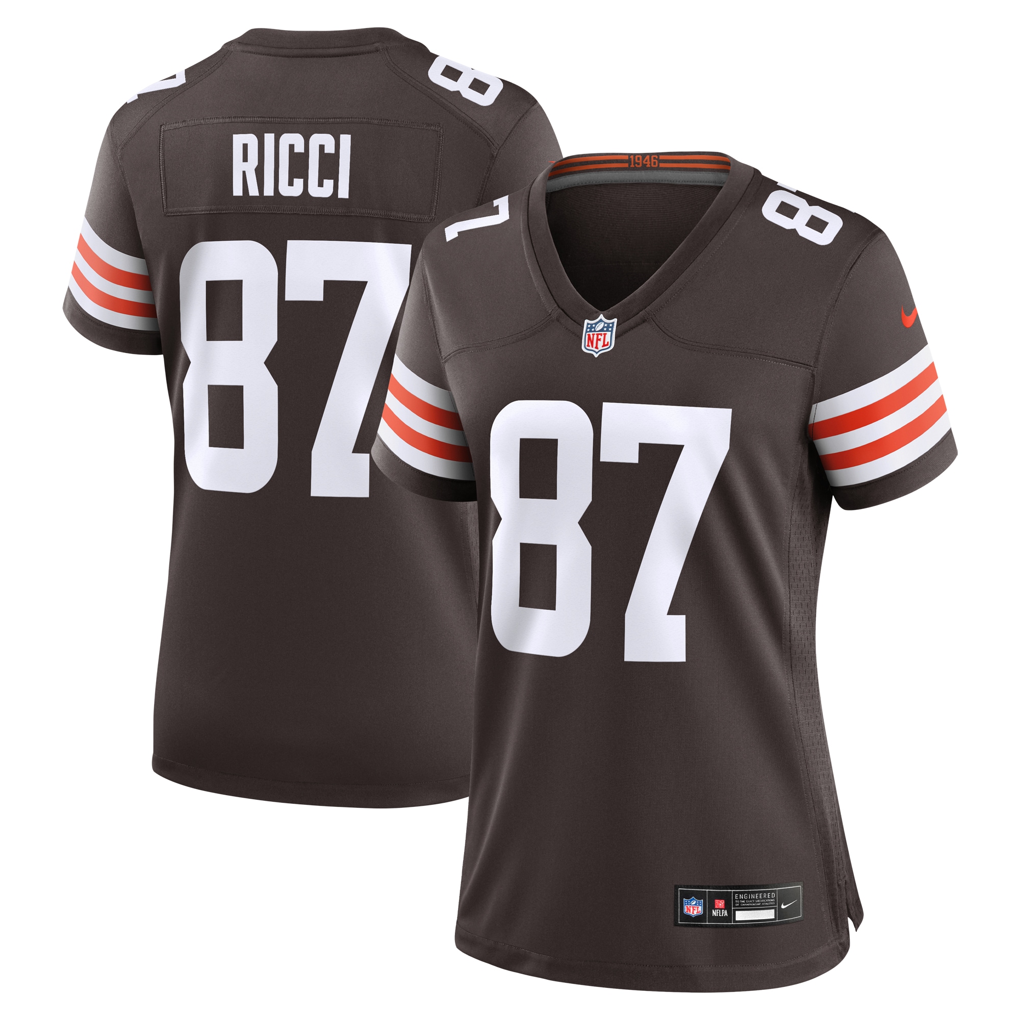 Women's Cleveland Browns Giovanni Ricci Brown Game Jersey JS2549 nicesnker
