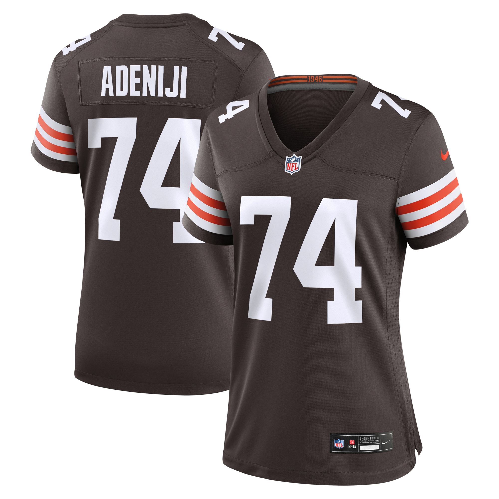 Women's Cleveland Browns Hakeem Adeniji Brown Game Jersey JS6344 nicesnker