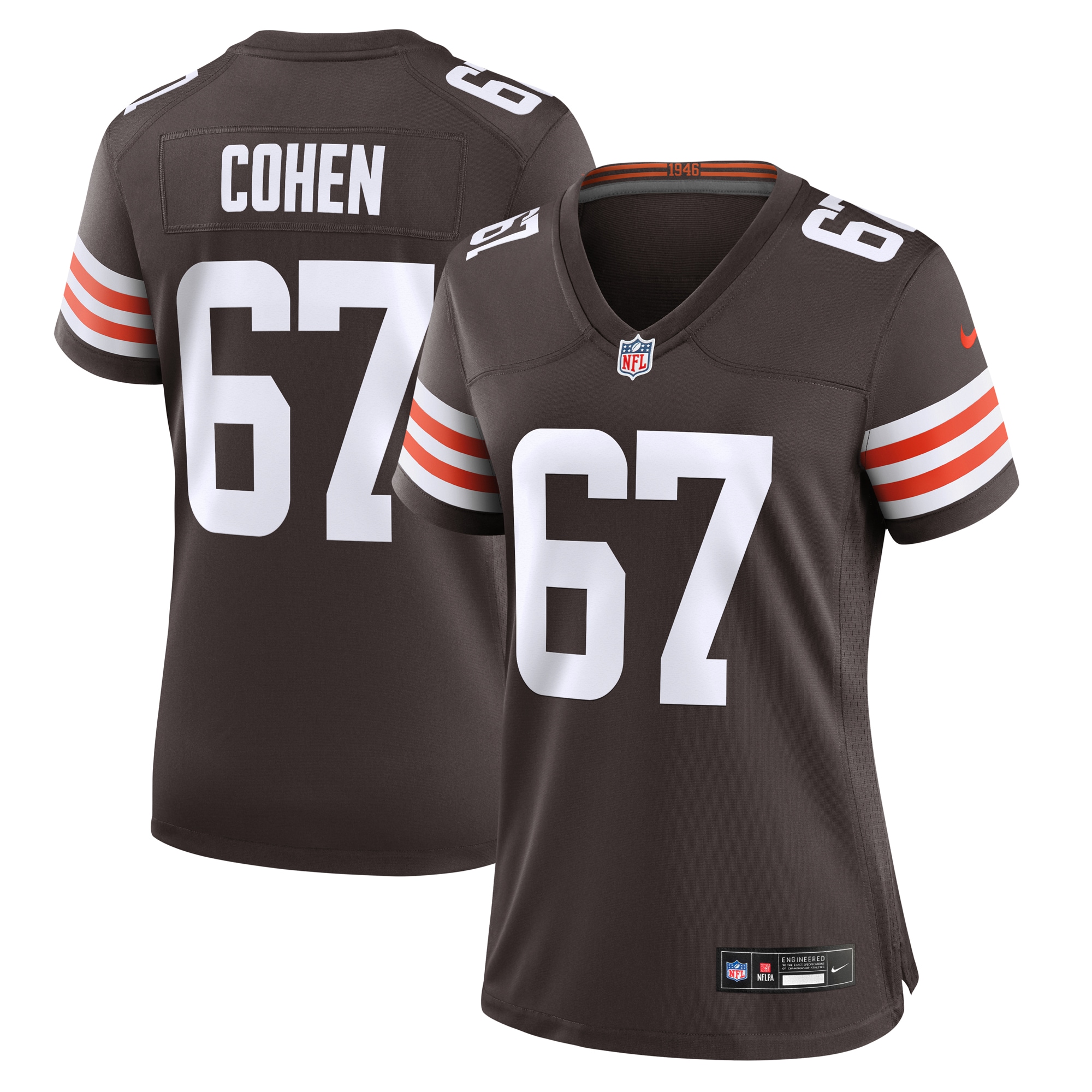 Women's Cleveland Browns Javion Cohen Brown Game Jersey JS4663 nicesnker