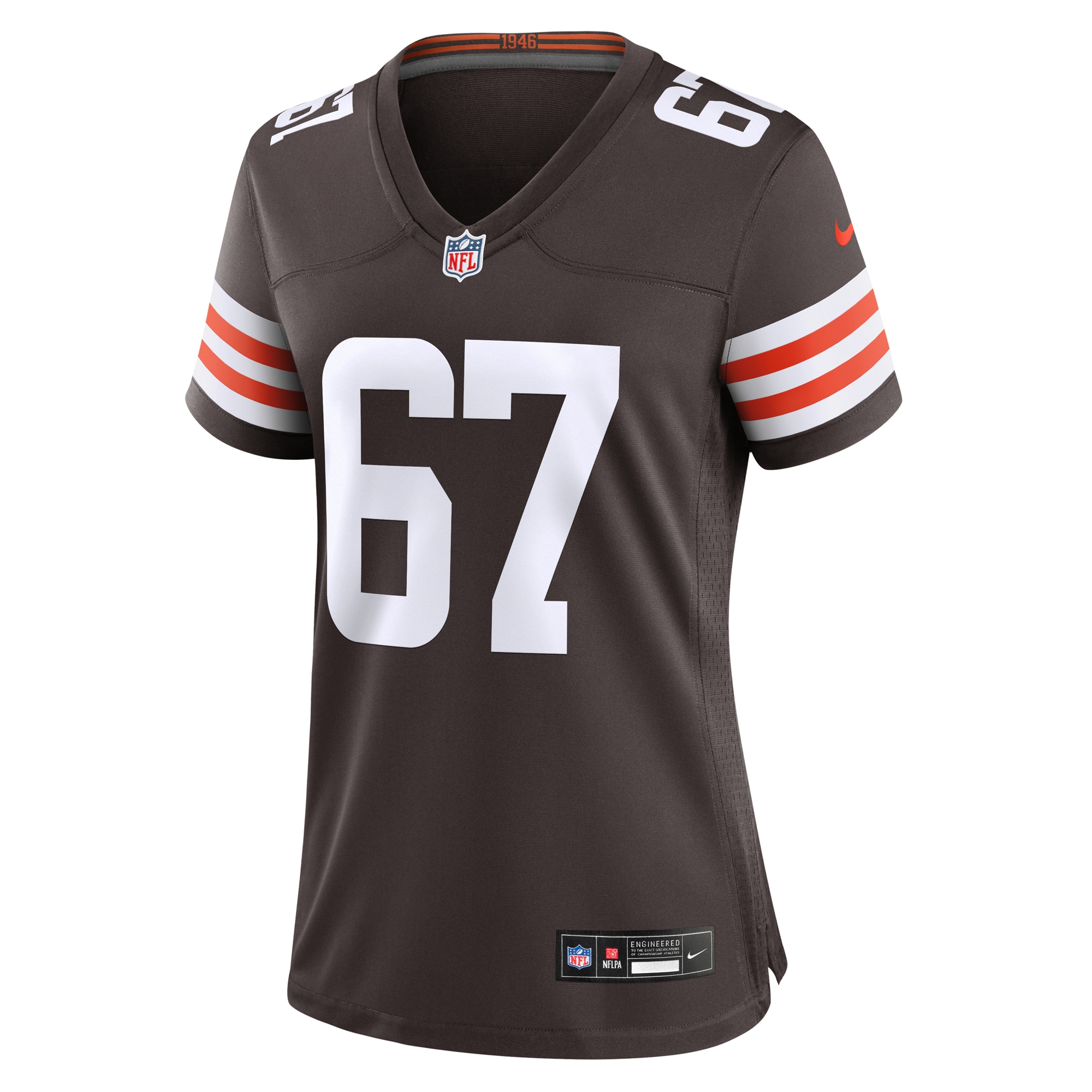 Alternative view of Women's Cleveland Browns Javion Cohen Brown Game Jersey JS4663 nicesnker