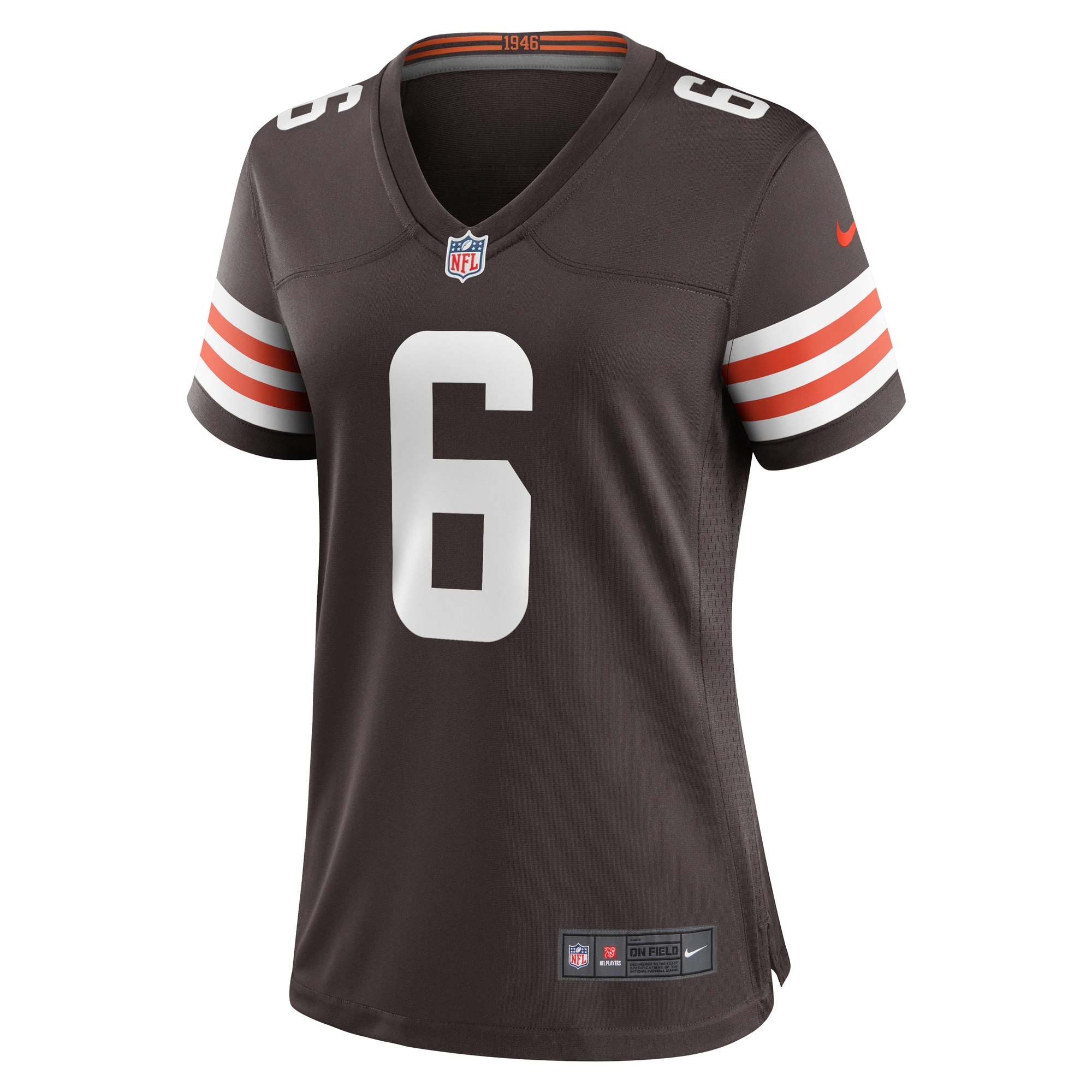 Alternative view of Women's Cleveland Browns Jeremiah Owusu-Koramoah Brown Team Game Jersey JS7739 nicesnker