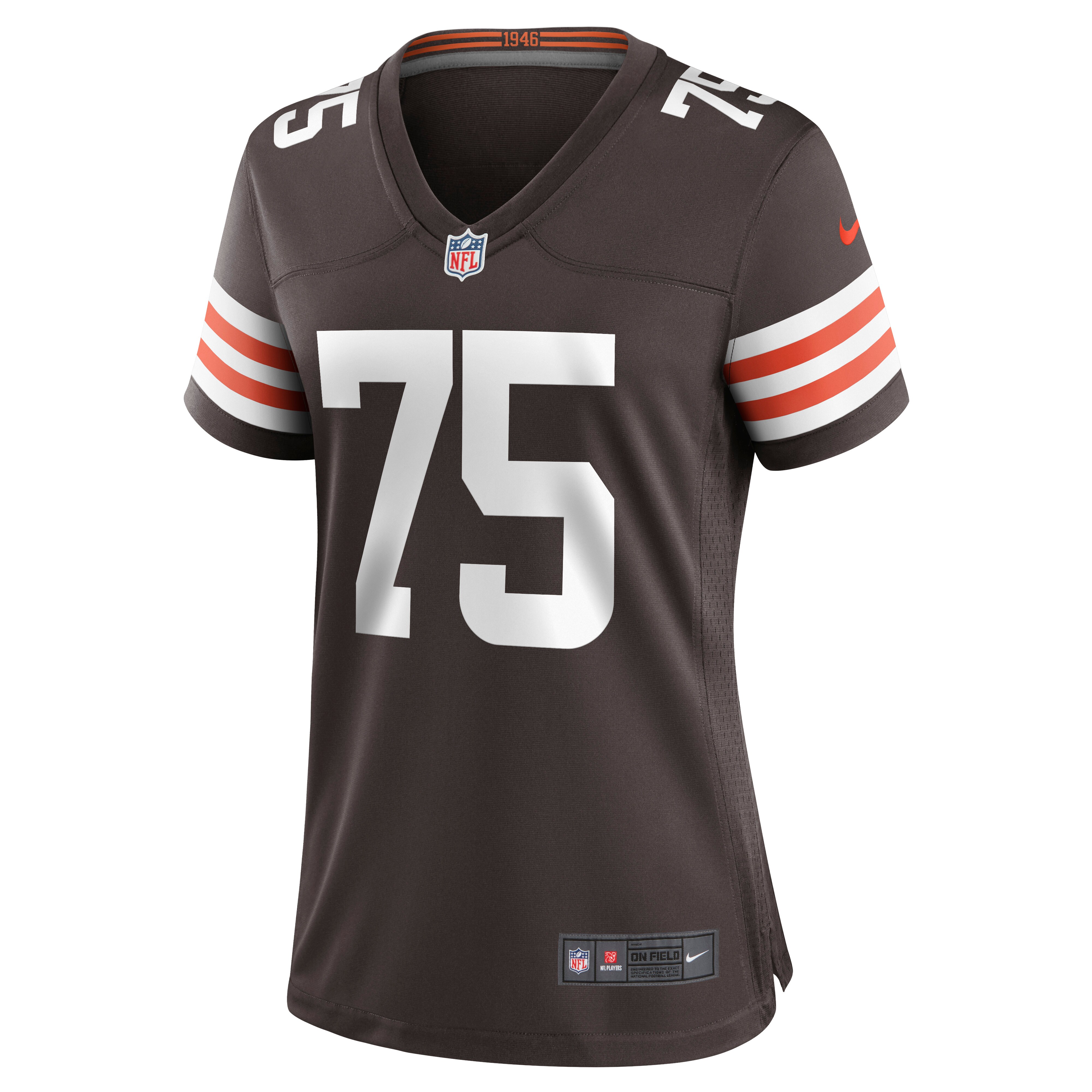 Alternative view of Women's Cleveland Browns Joel Bitonio Brown Game Jersey JS9032 nicesnker