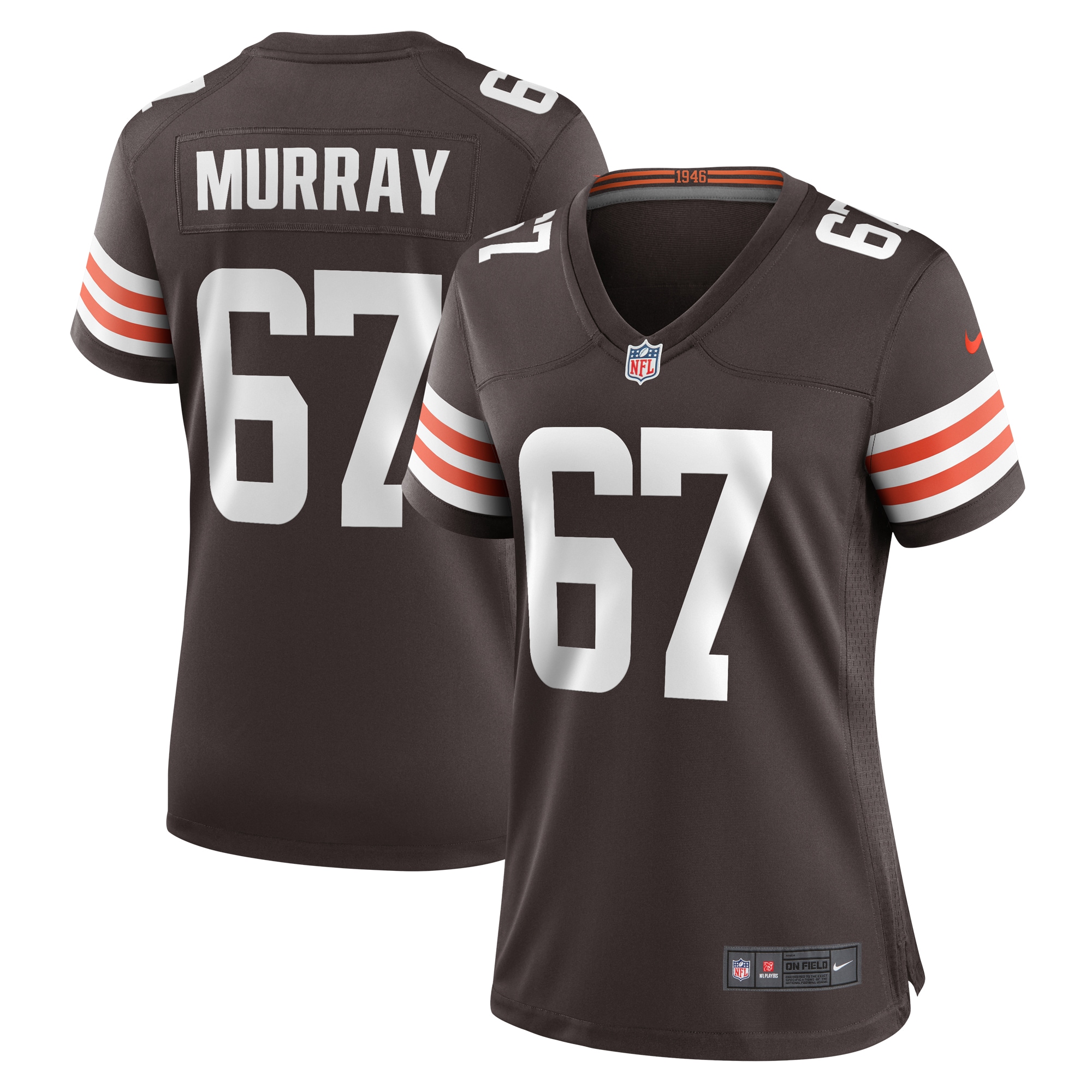 Women's Cleveland Browns Justin Murray Brown Team Game Jersey JS4315 nicesnker