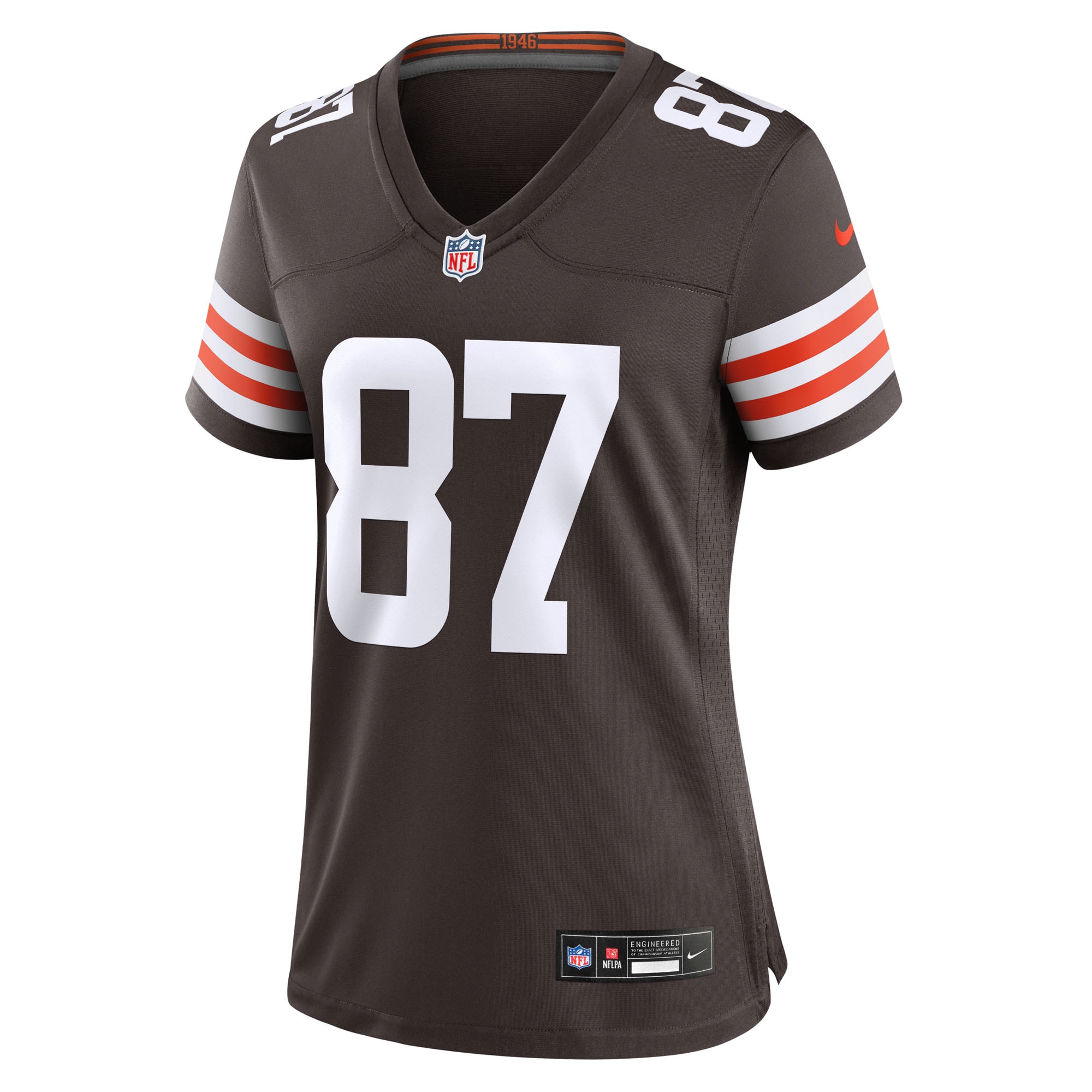 Alternative view of Women's Cleveland Browns Kadarius Toney Brown Team Game Jersey JS9536 nicesnker