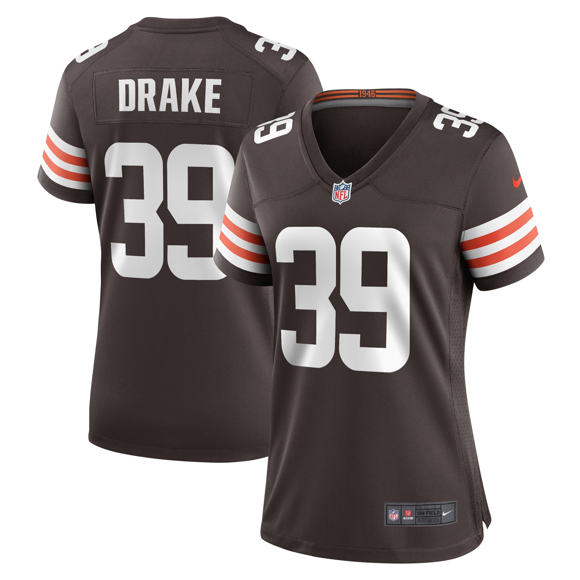 Women's Cleveland Browns Kenyan Drake Brown Game Jersey JS7518 nicesnker