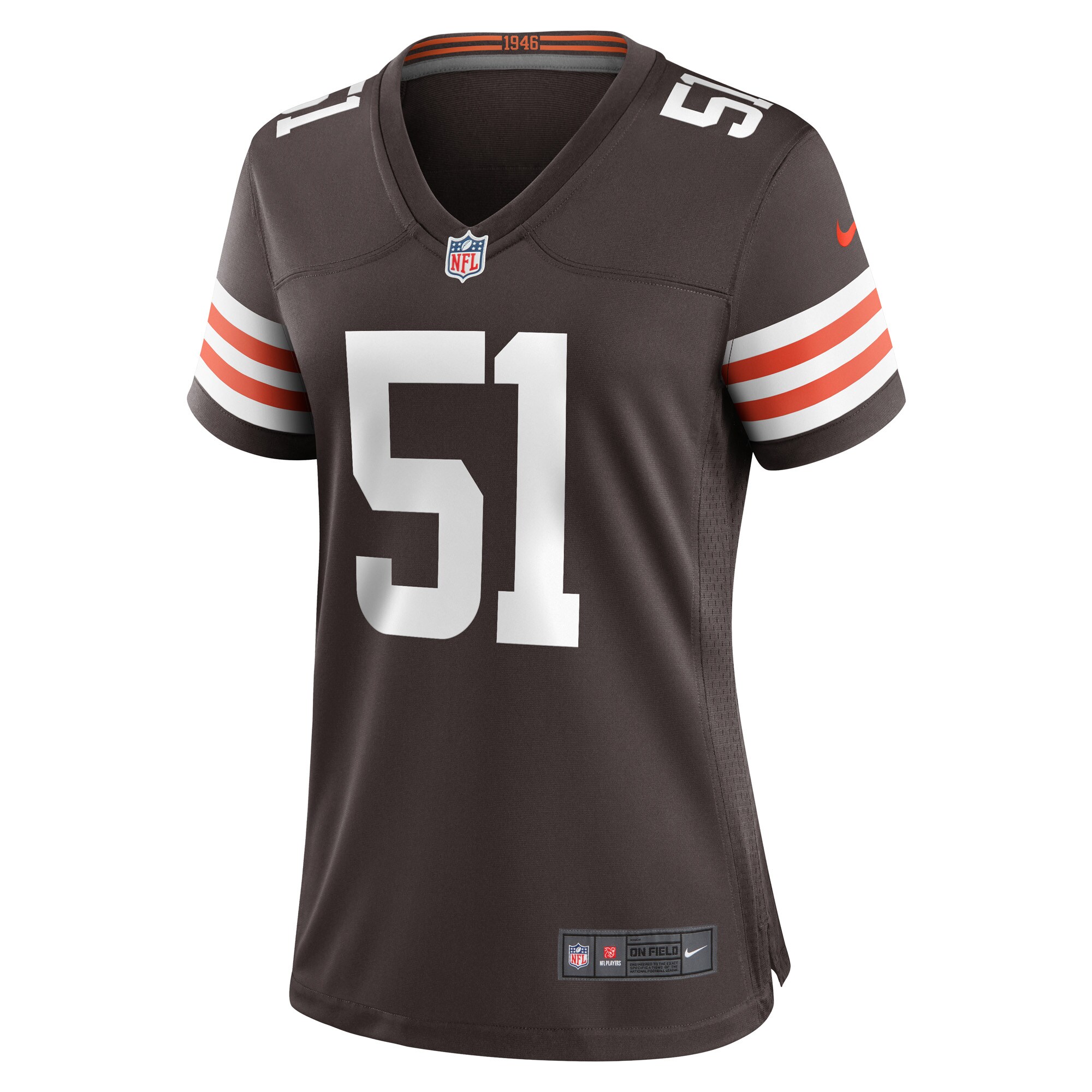 Alternative view of Women's Cleveland Browns Kunaszyk Brown Game Player Jersey JS7884 nicesnker