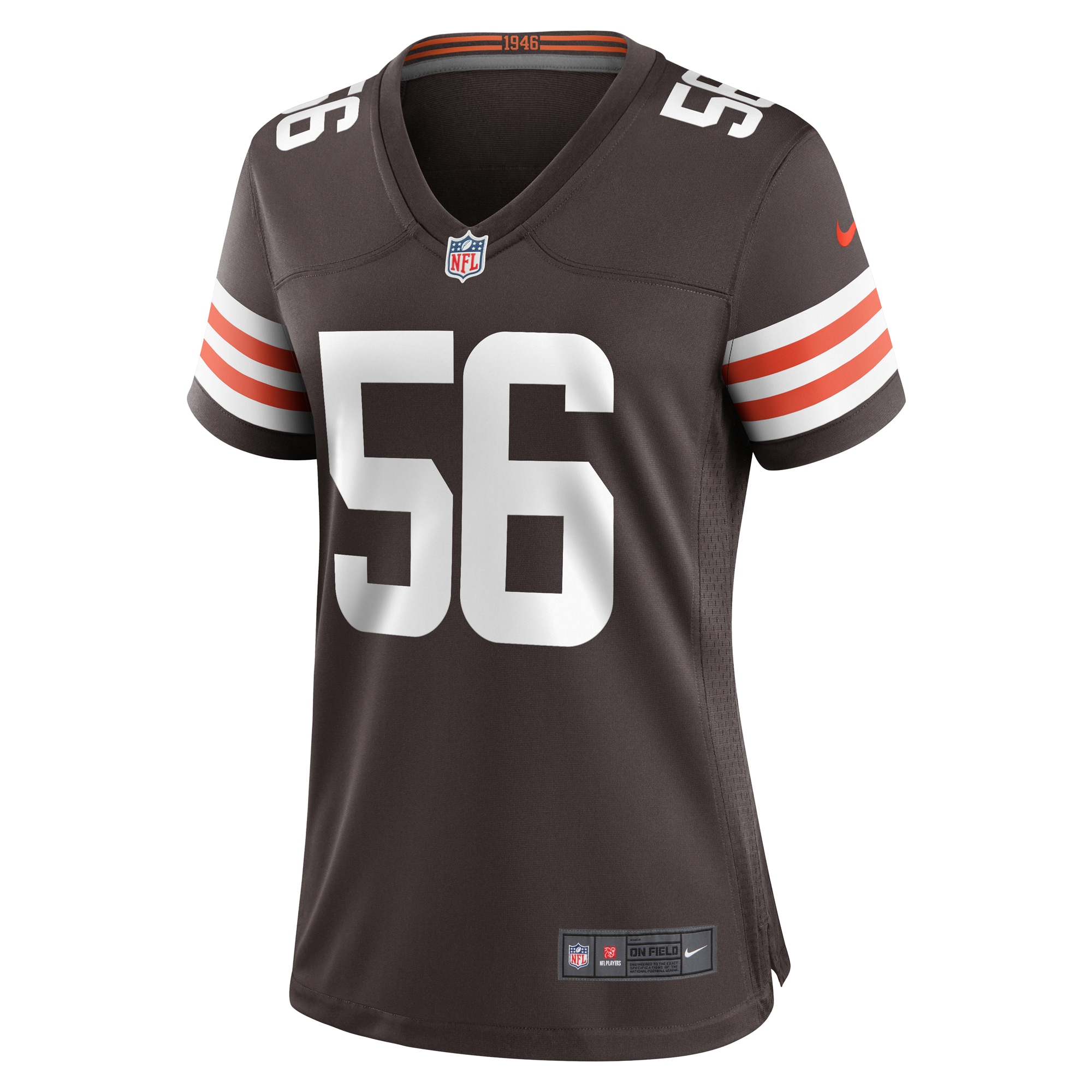 Alternative view of Women's Cleveland Browns Luke Wypler Brown Team Game Jersey JS9540 nicesnker