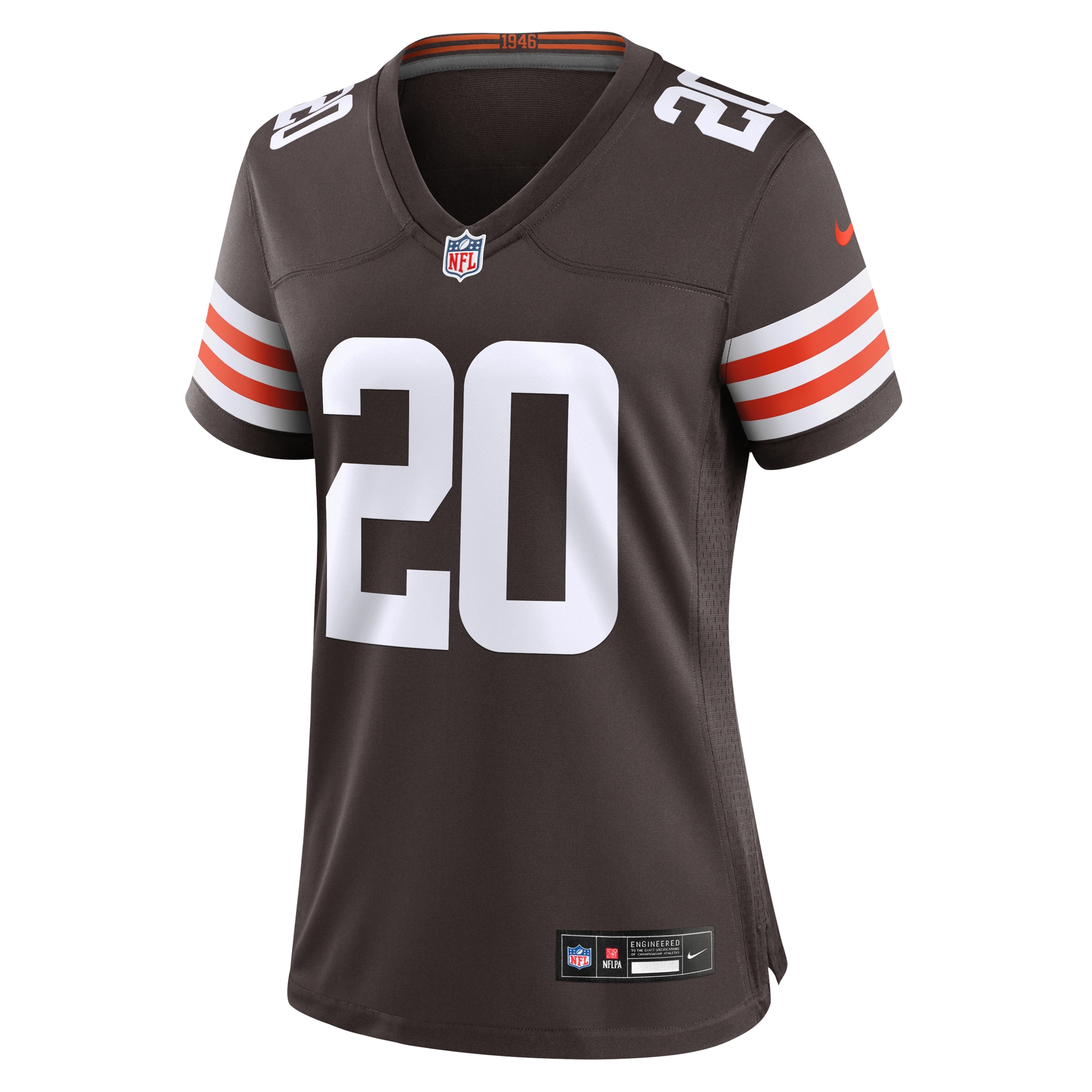 Alternative view of Women's Cleveland Browns Pierre Strong Jr. Brown Game Jersey JS2294 nicesnker