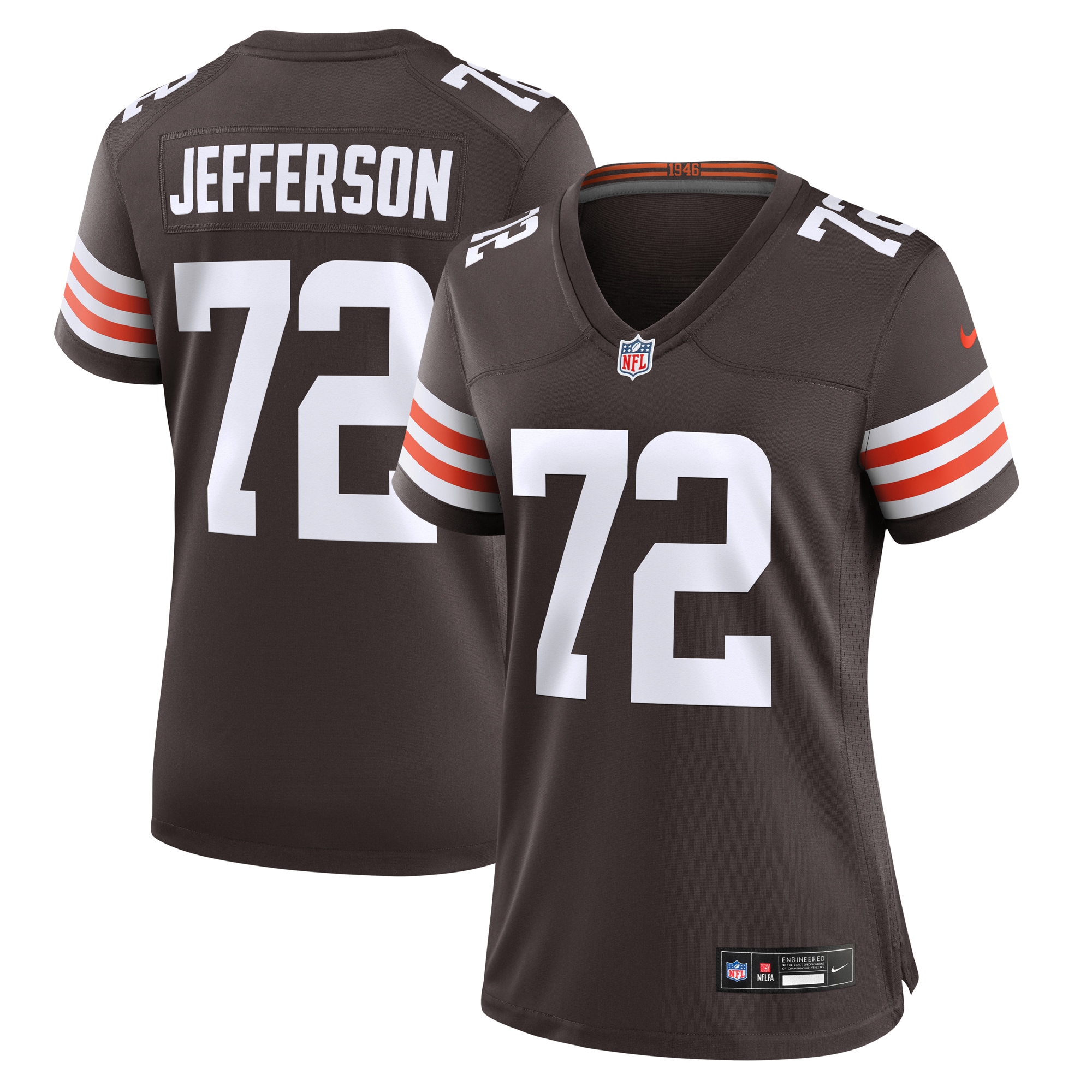 Women's Cleveland Browns Quinton Jefferson Brown Game Jersey JS1633 nicesnker