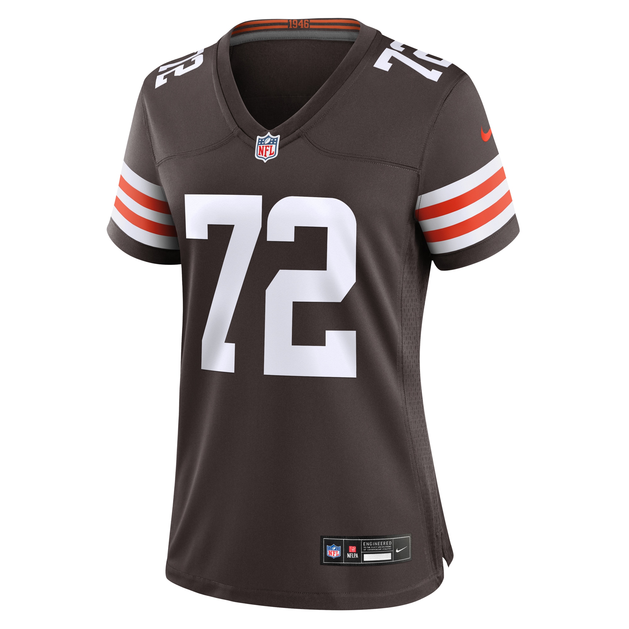 Alternative view of Women's Cleveland Browns Quinton Jefferson Brown Game Jersey JS1633 nicesnker