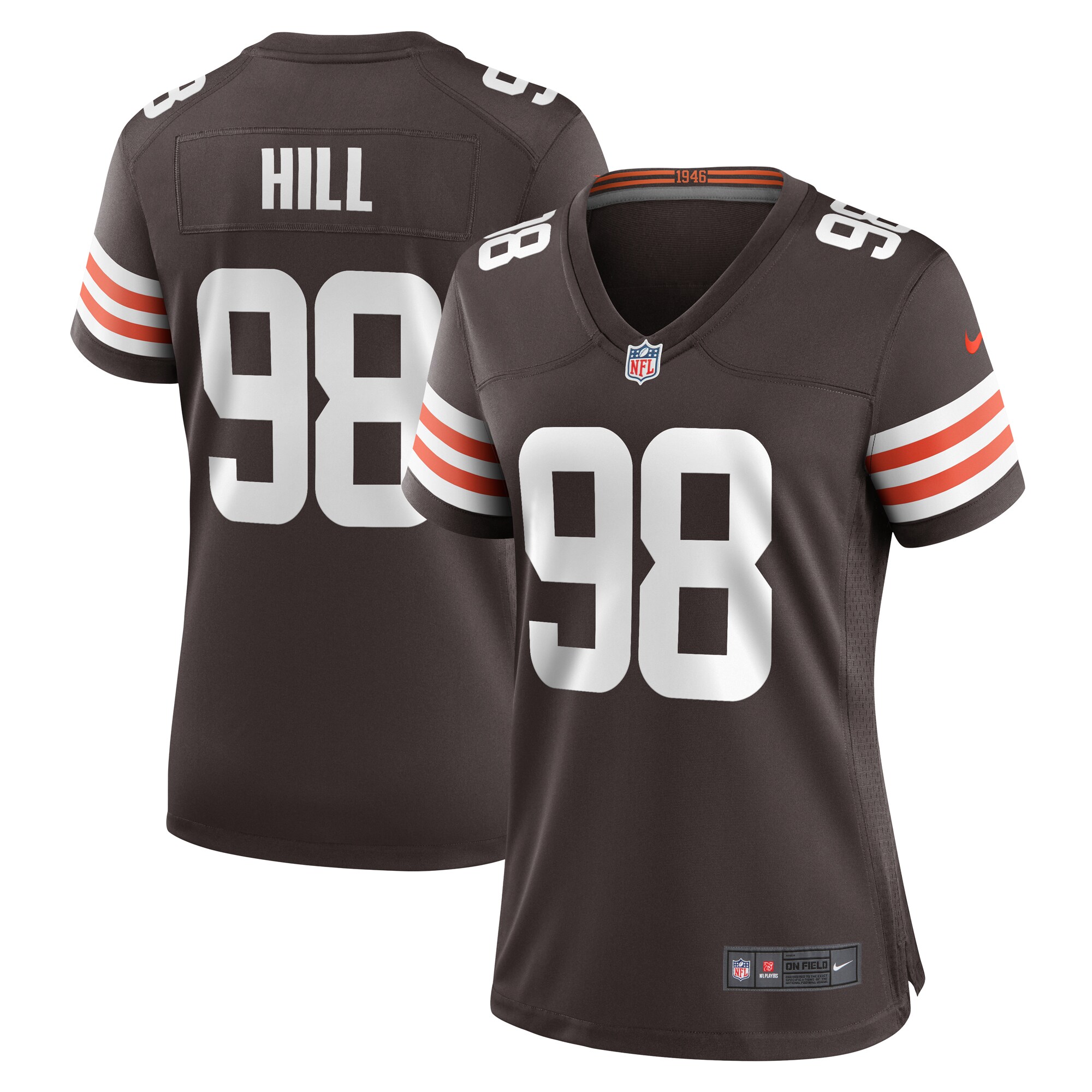 Women's Cleveland Browns Trysten Hill Brown Game Jersey JS5623 nicesnker