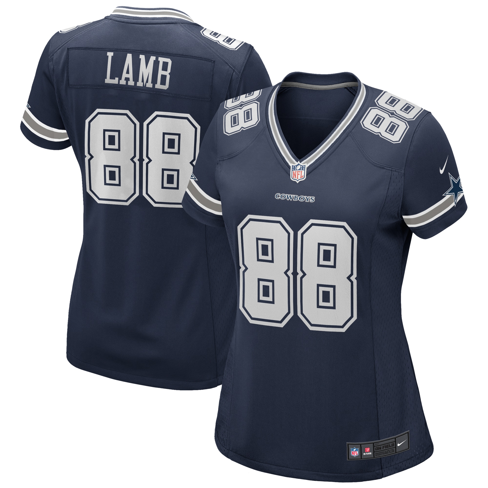 Women's Dallas Cowboys CeeDee Lamb Navy Game Jersey JS7214 nicesnker