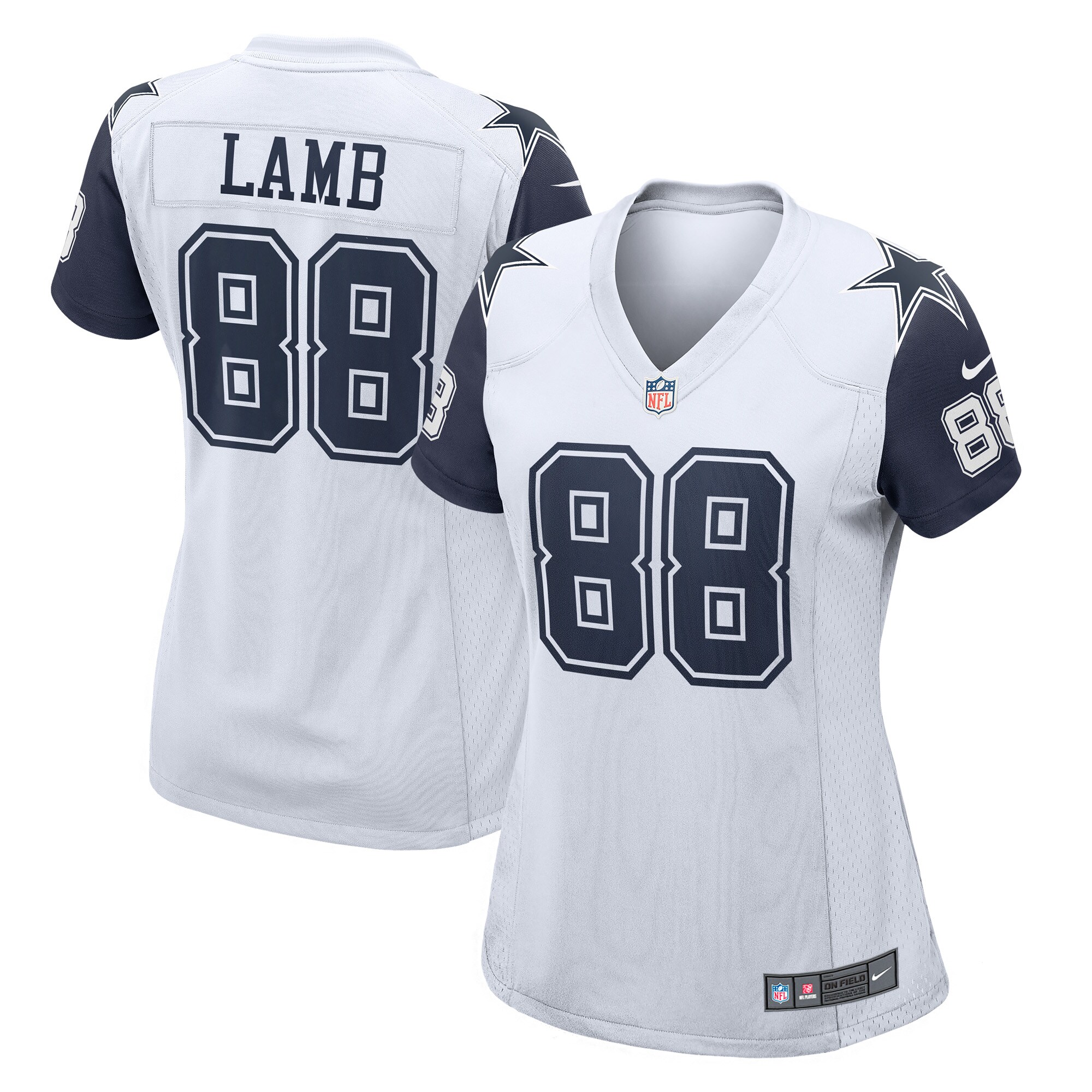 Women's Dallas Cowboys CeeDee Lamb White 2nd Alternate Game Jersey JS1894 nicesnker