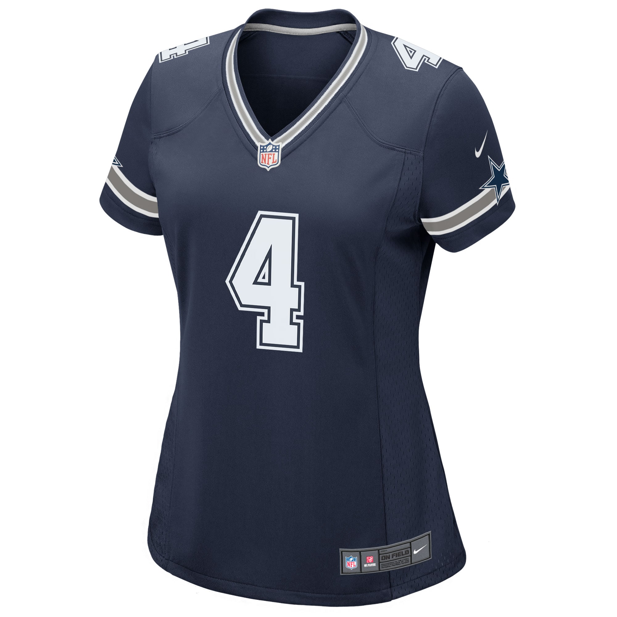 Alternative view of Women's Dallas Cowboys Dak Prescott Navy Game Team Jersey JS5054 nicesnker
