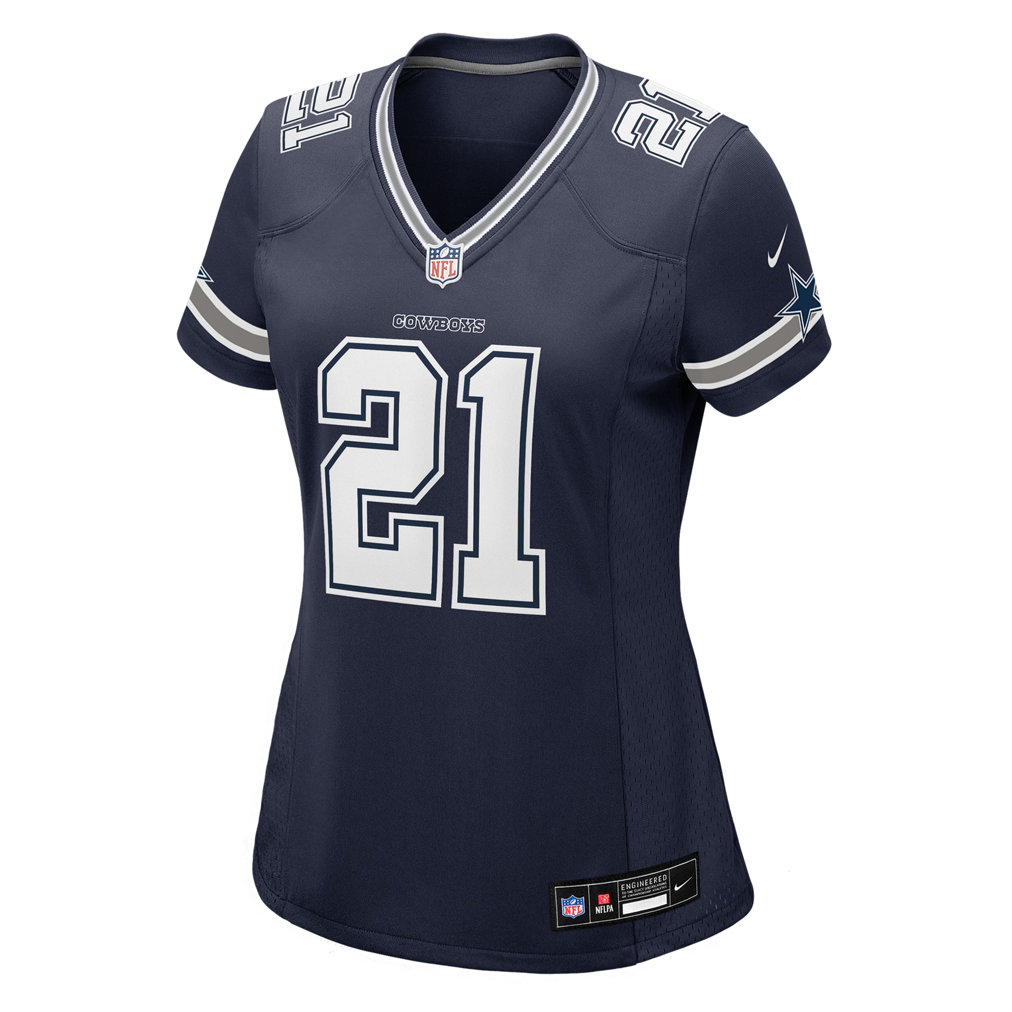 Alternative view of Women's Dallas Cowboys Deion Sanders Navy Team Retired Player Game Jersey JS4094 nicesnker
