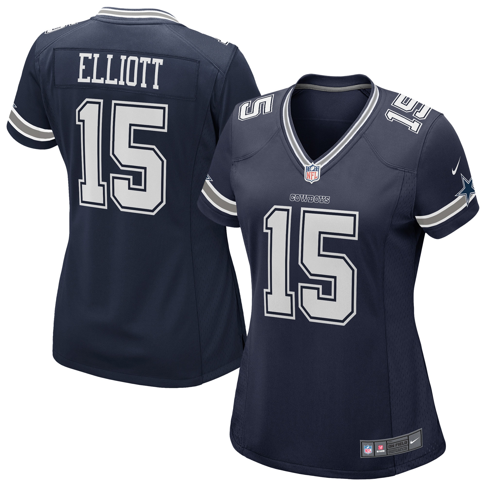 Women's Dallas Cowboys Ezekiel Elliott Navy Game Jersey JS9042 nicesnker