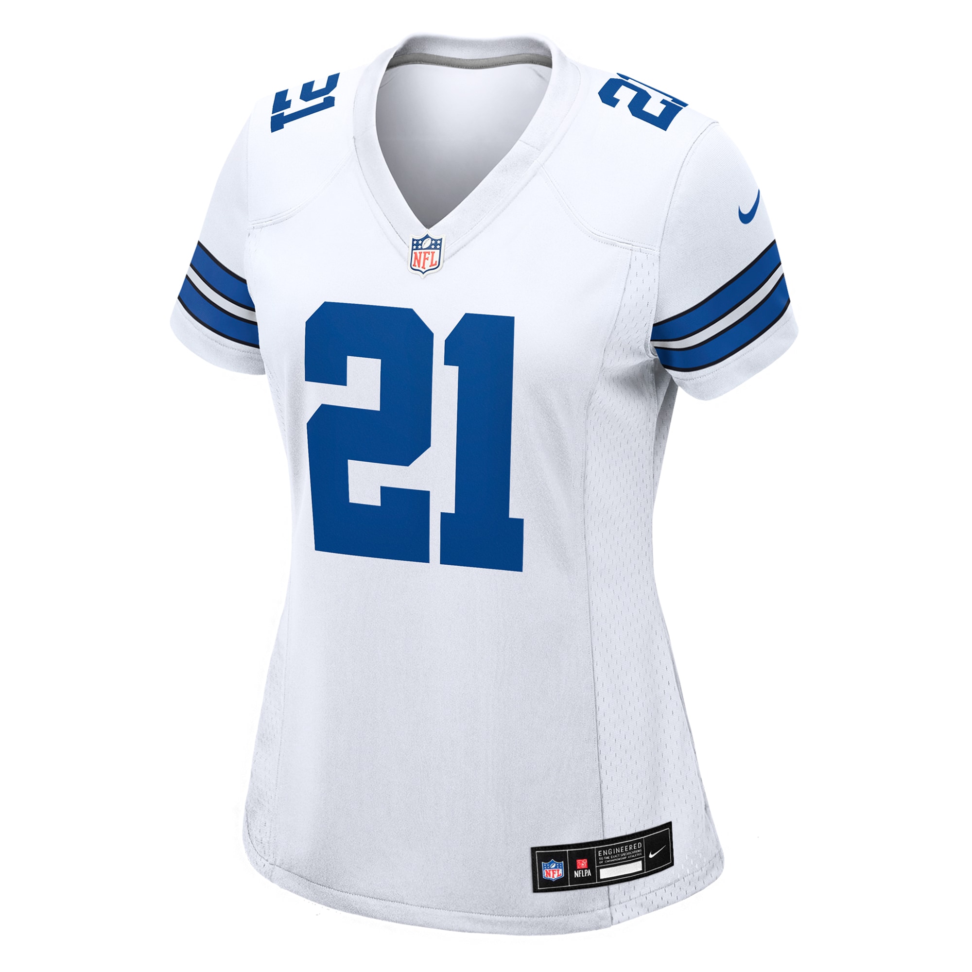 Alternative view of Women's Dallas Cowboys Ezekiel Elliott White Team Game Jersey JS3583 nicesnker