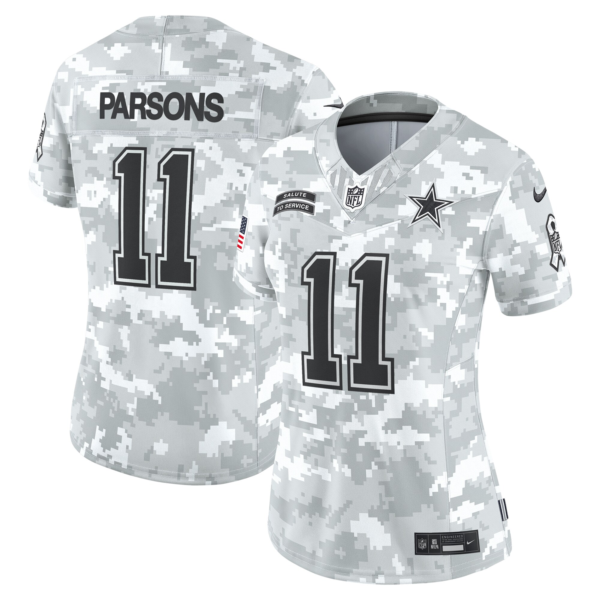 Women's Dallas Cowboys Micah Parsons Arctic Camo 2024 Salute to Service Limited Jersey JS4030 nicesnker