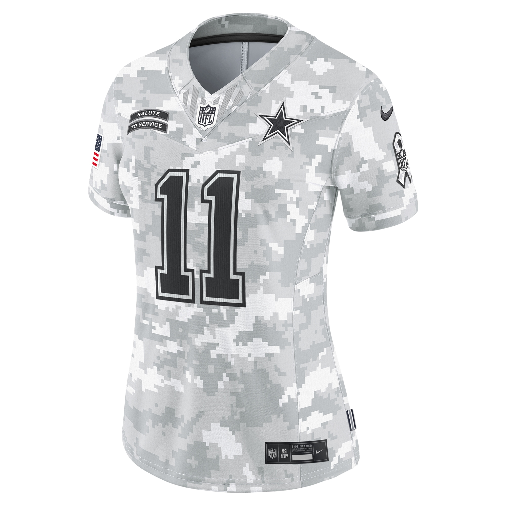 Alternative view of Women's Dallas Cowboys Micah Parsons Arctic Camo 2024 Salute to Service Limited Jersey JS4030 nicesnker