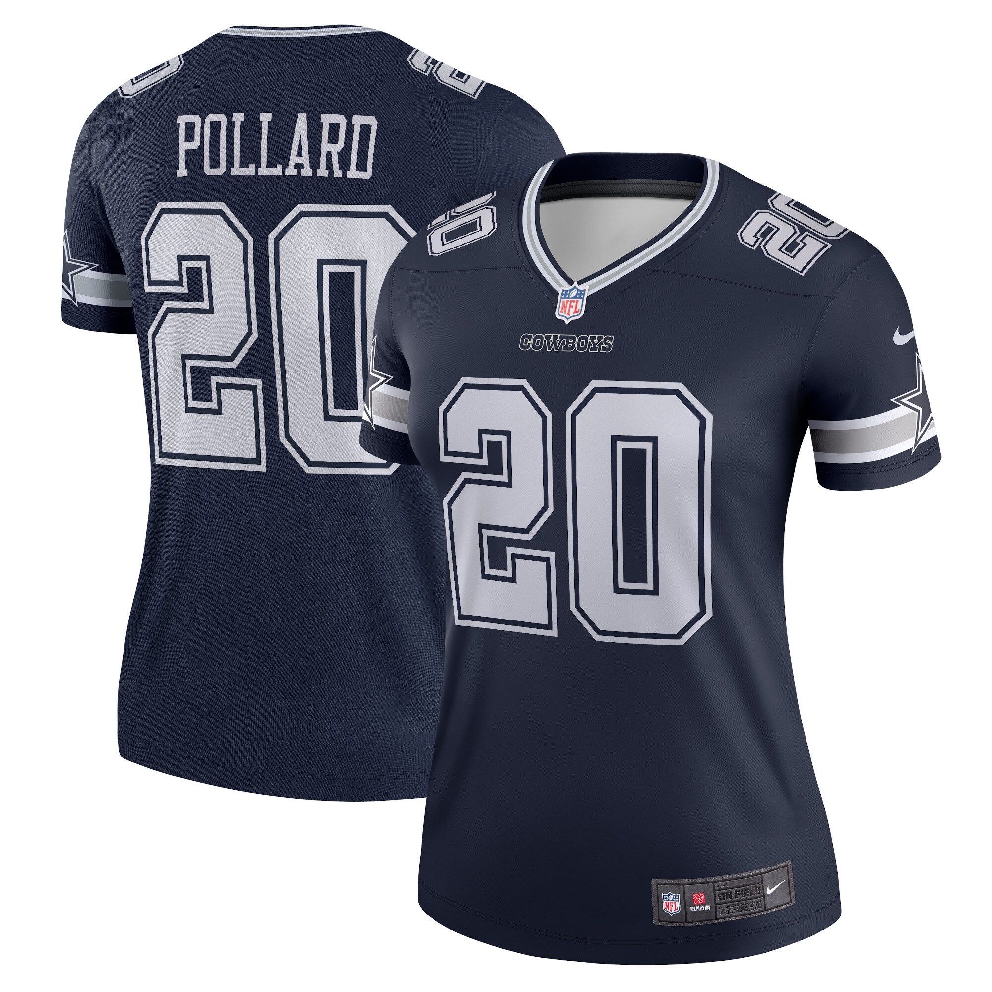 Women's Dallas Cowboys Tony Pollard Navy Legend Player Performance Top JS2599 nicesnker