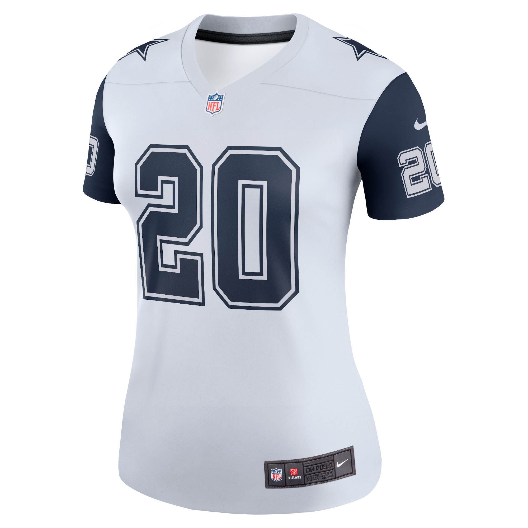 Alternative view of Women's Dallas Cowboys Tony Pollard White Legend Player Performance Top JS2998 nicesnker
