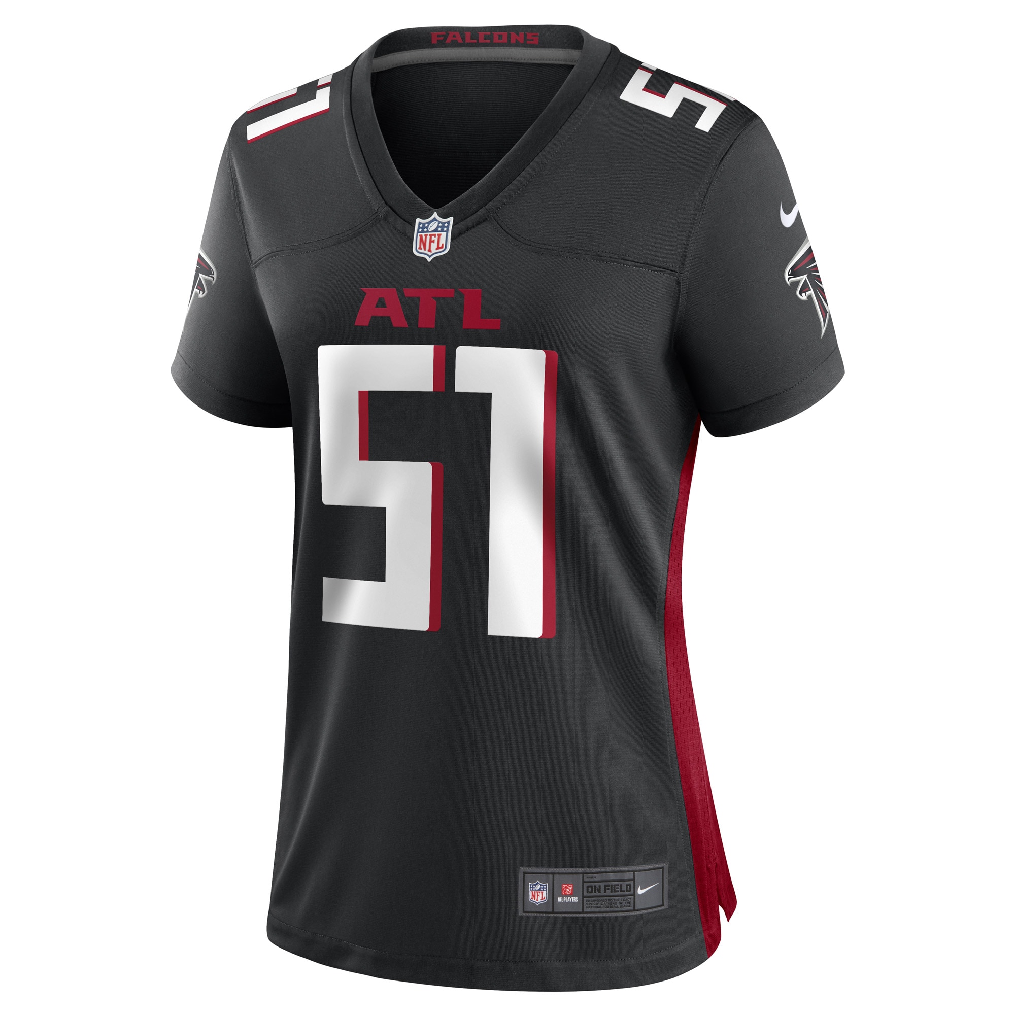 Alternative view of Women's DeAngelo Malone Atlanta Falcons Black Game Player Jersey JS4275 nicesnker