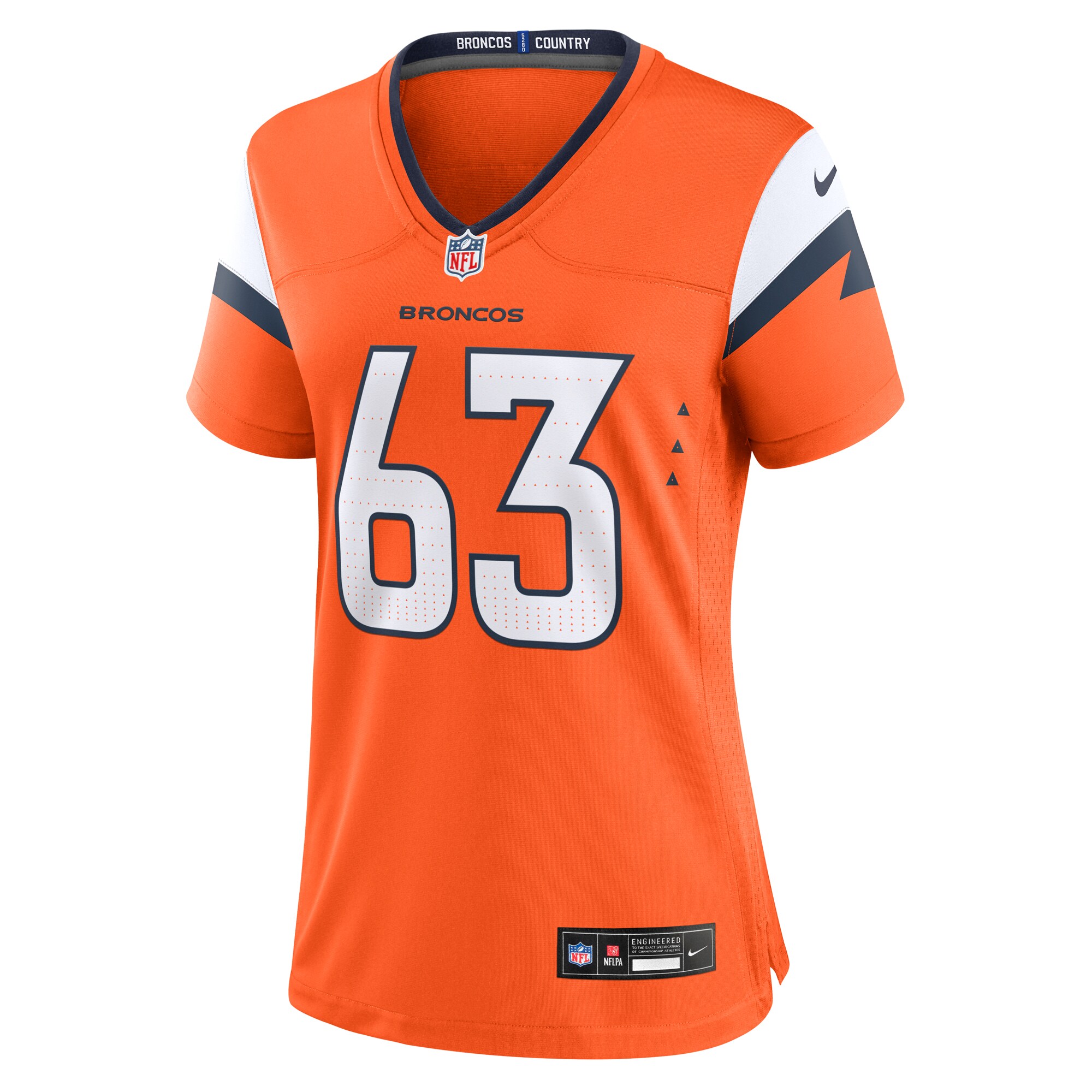 Alternative view of Women's Denver Broncos Alex Palczewski Orange Team Game Jersey JS4344 nicesnker