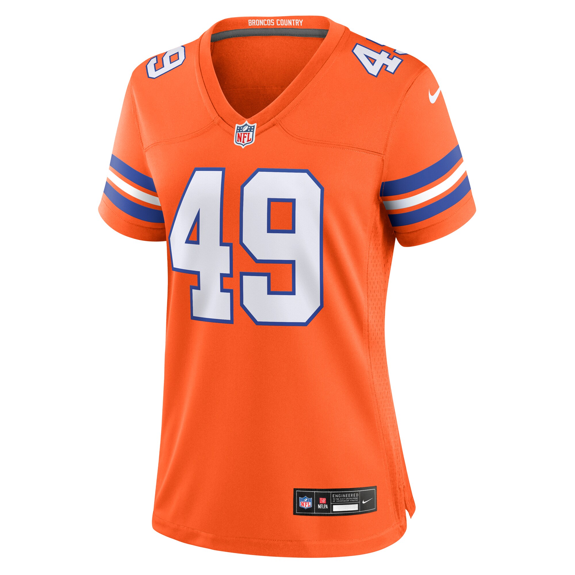 Alternative view of Women's Denver Broncos Alex Singleton Orange Alternate Game Jersey JS2836 nicesnker