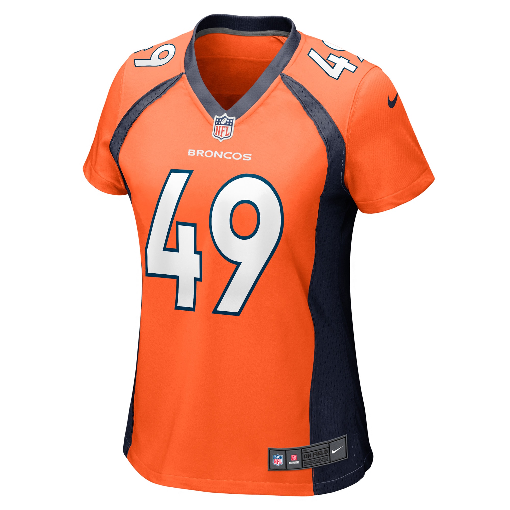 Alternative view of Women's Denver Broncos Alex Singleton Orange Game Player Jersey JS7937 nicesnker