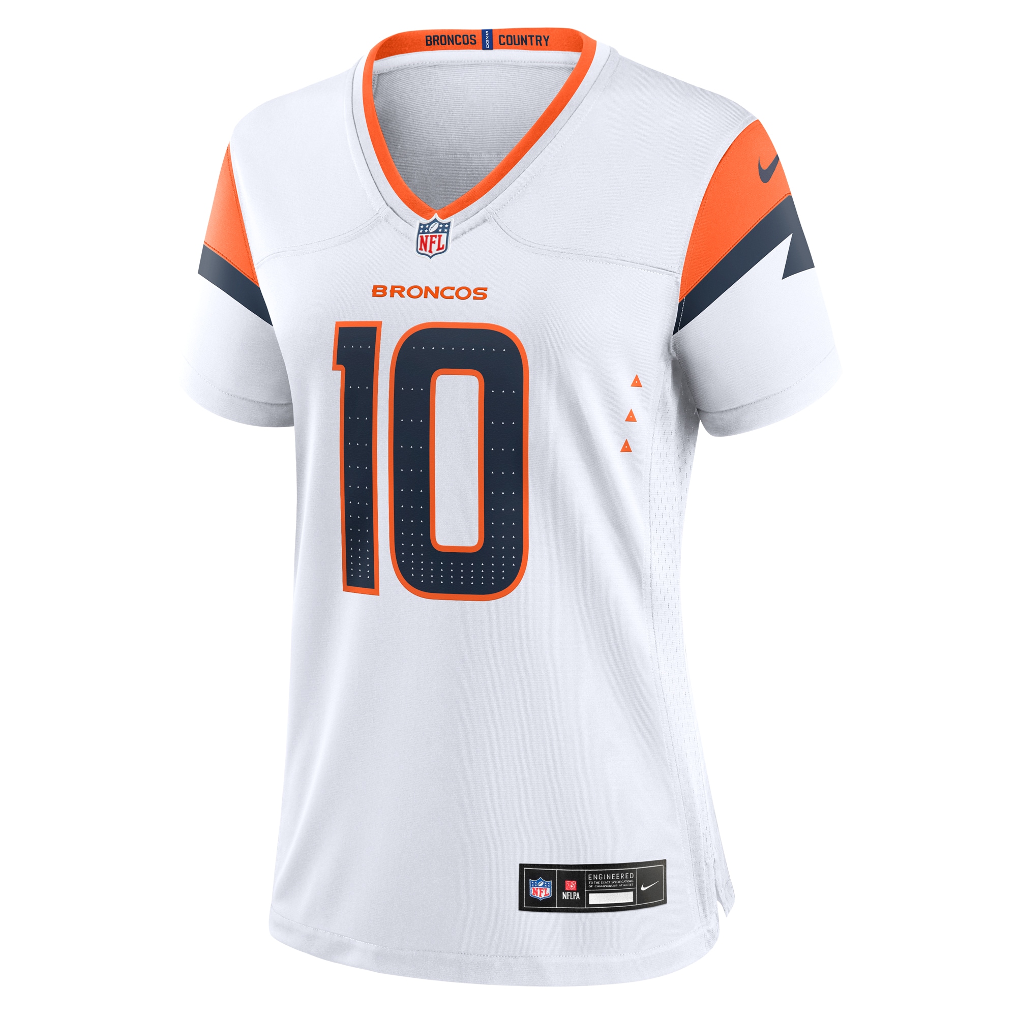 Alternative view of Women's Denver Broncos Bo Nix White Game Jersey JS4538 nicesnker