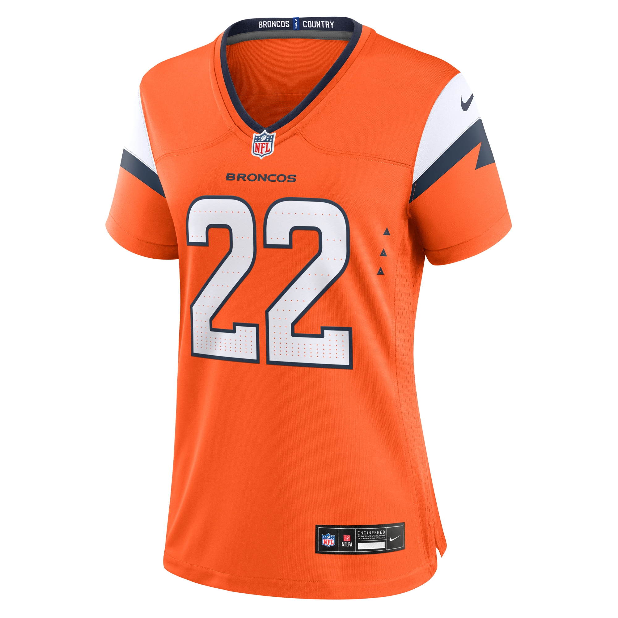 Alternative view of Women's Denver Broncos Brandon Jones Orange Team Game Jersey JS4829 nicesnker
