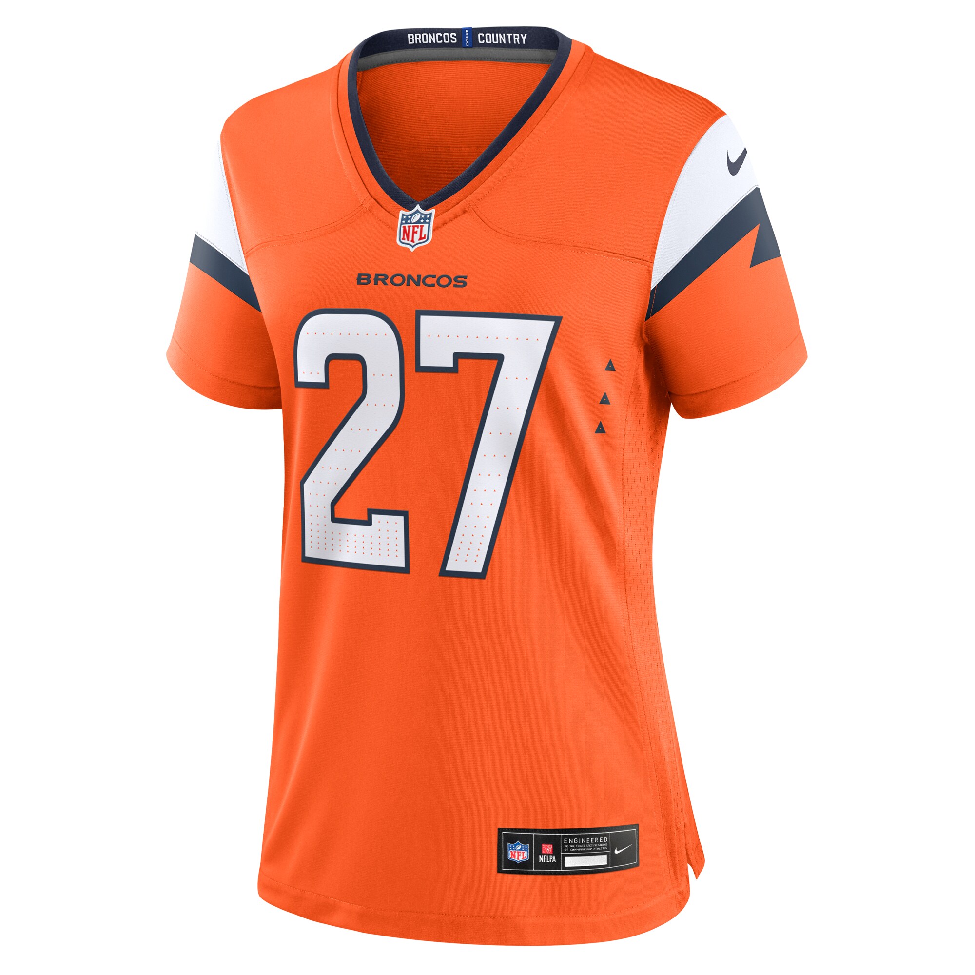 Alternative view of Women's Denver Broncos Damarri Mathis Orange Team Game Jersey JS4778 nicesnker