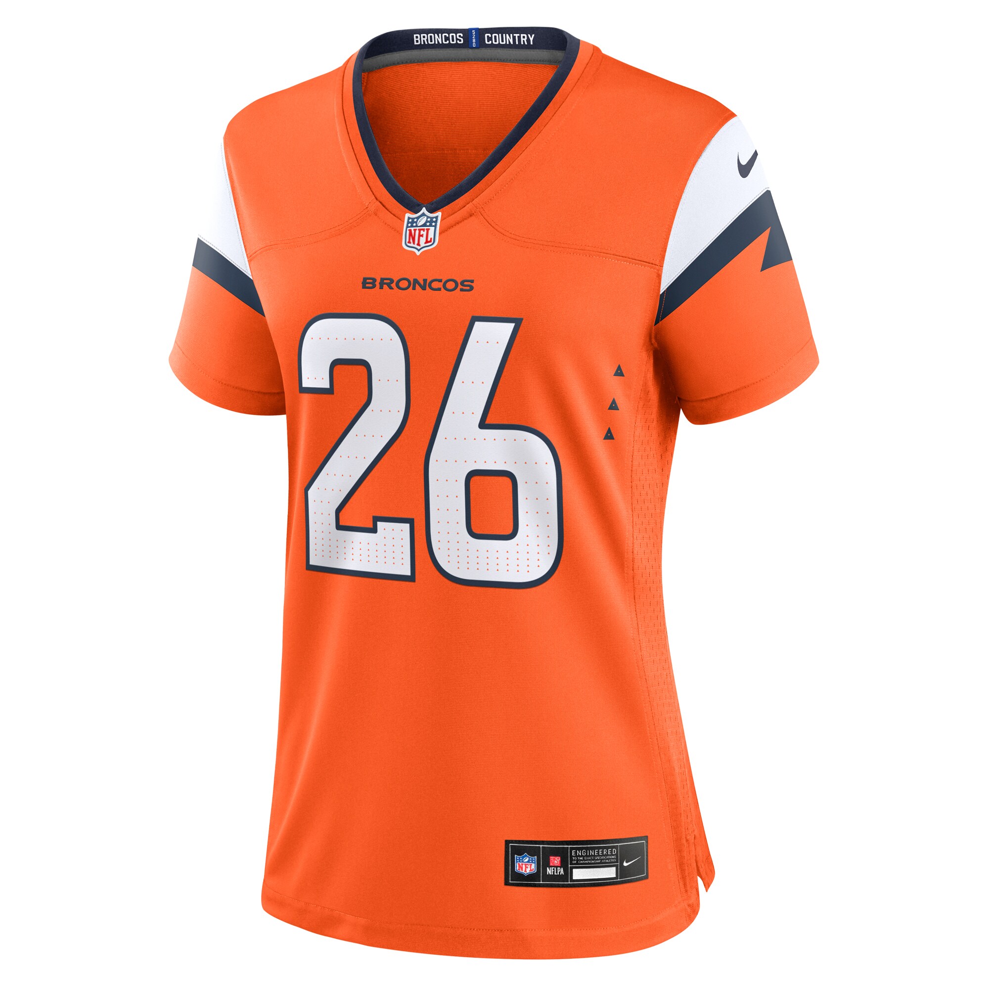 Alternative view of Women's Denver Broncos Devon Key Orange Team Game Jersey JS9438 nicesnker